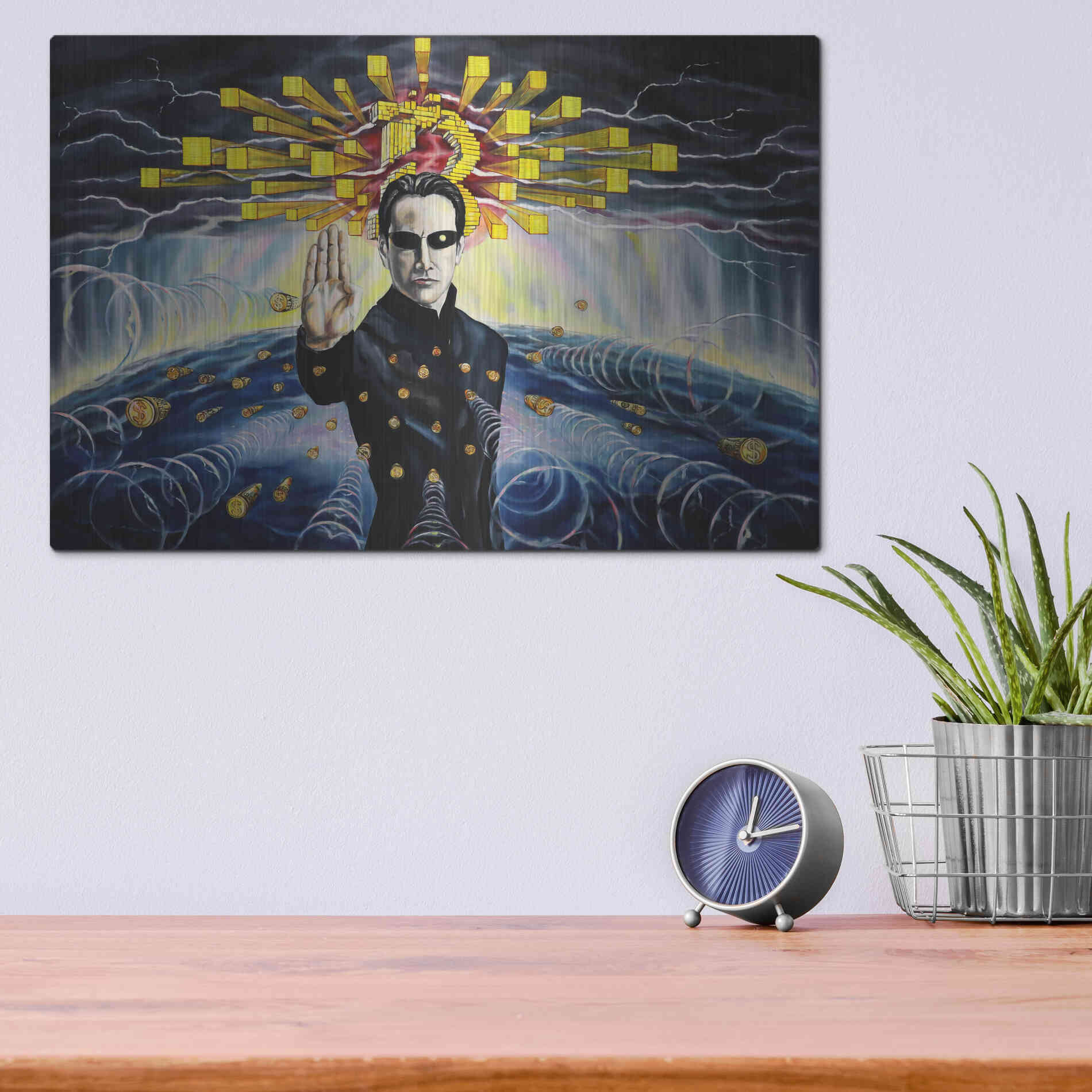 Luxe Metal Art 'Neo The One' by Jan Kasparec, Metal Wall Art,16x12