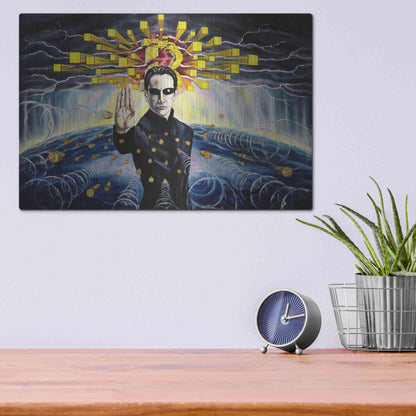 Luxe Metal Art 'Neo The One' by Jan Kasparec, Metal Wall Art,16x12