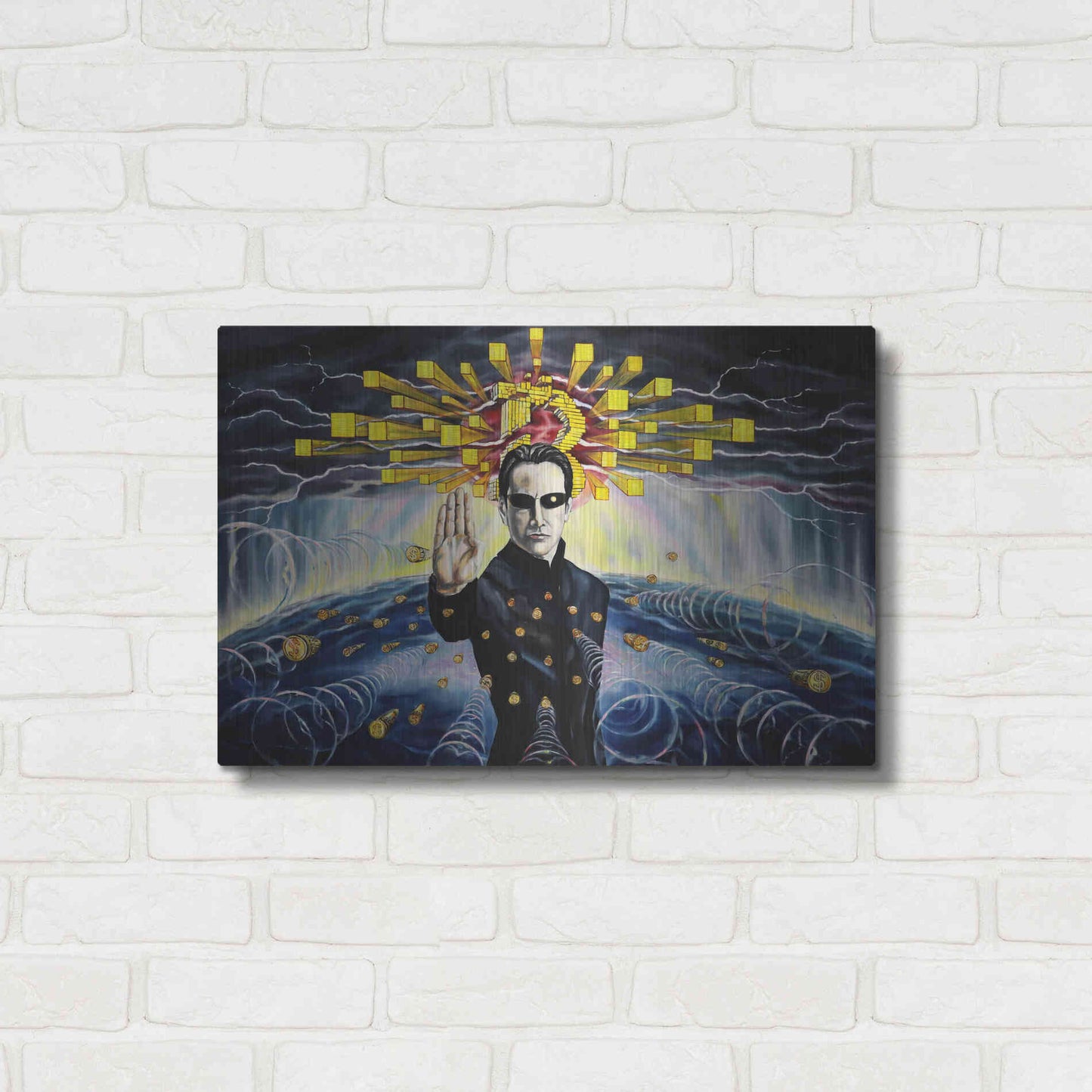 Luxe Metal Art 'Neo The One' by Jan Kasparec, Metal Wall Art,24x16