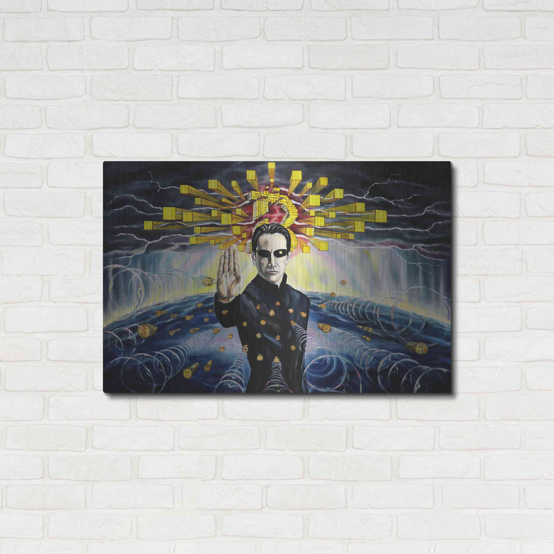 Luxe Metal Art 'Neo The One' by Jan Kasparec, Metal Wall Art,36x24