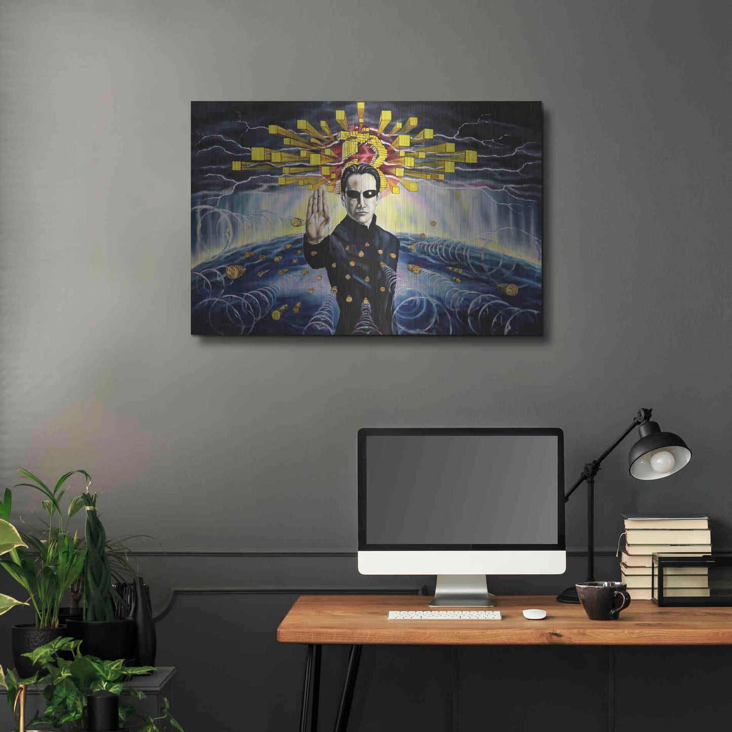 Luxe Metal Art 'Neo The One' by Jan Kasparec, Metal Wall Art,36x24