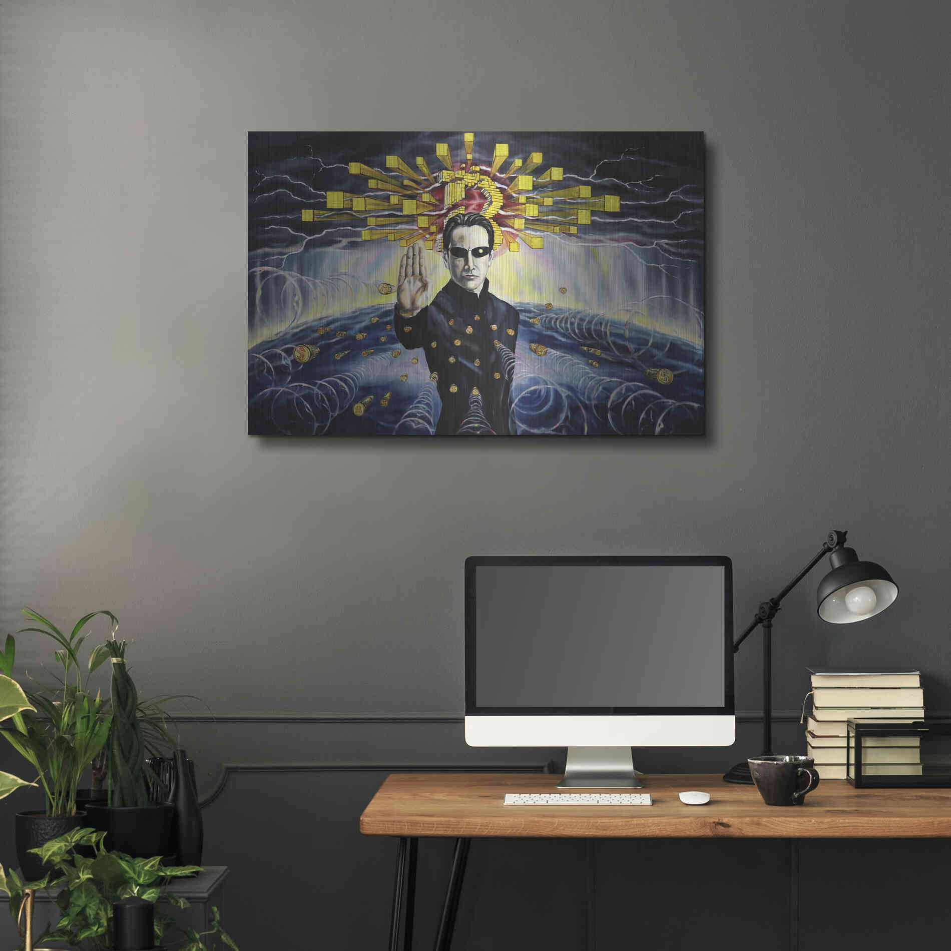 Luxe Metal Art 'Neo The One' by Jan Kasparec, Metal Wall Art,36x24