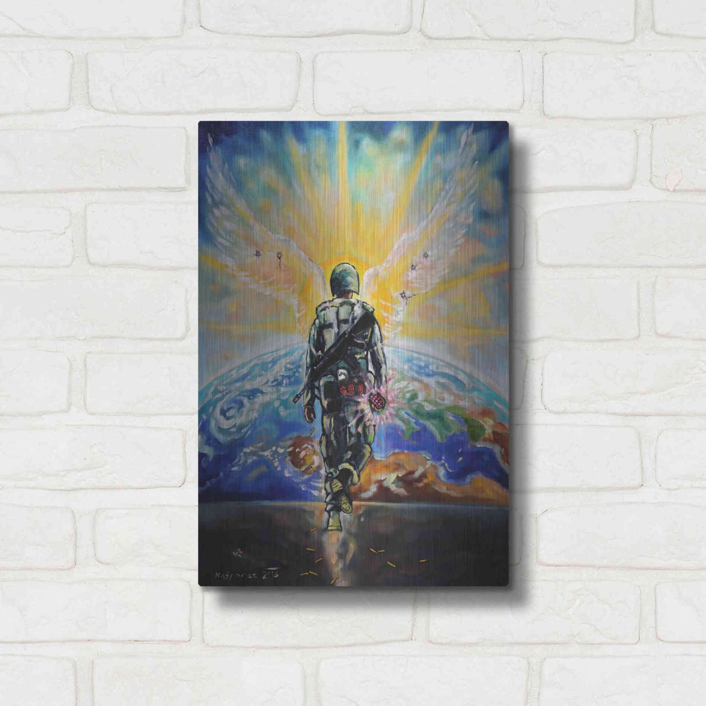 Luxe Metal Art 'Love Grenade' by Jan Kasparec, Metal Wall Art,12x16