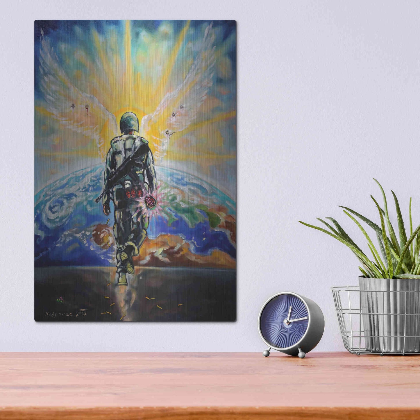 Luxe Metal Art 'Love Grenade' by Jan Kasparec, Metal Wall Art,12x16