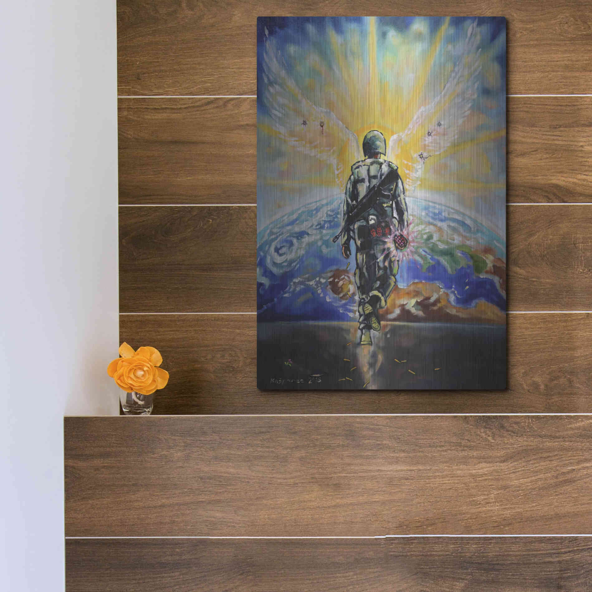 Luxe Metal Art 'Love Grenade' by Jan Kasparec, Metal Wall Art,12x16