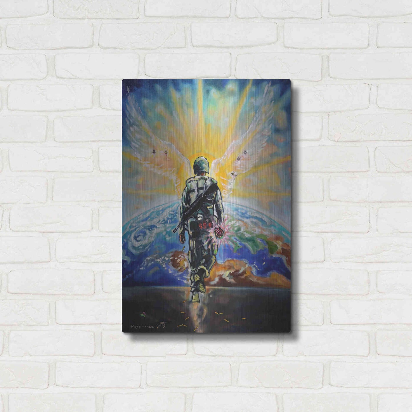 Luxe Metal Art 'Love Grenade' by Jan Kasparec, Metal Wall Art,16x24