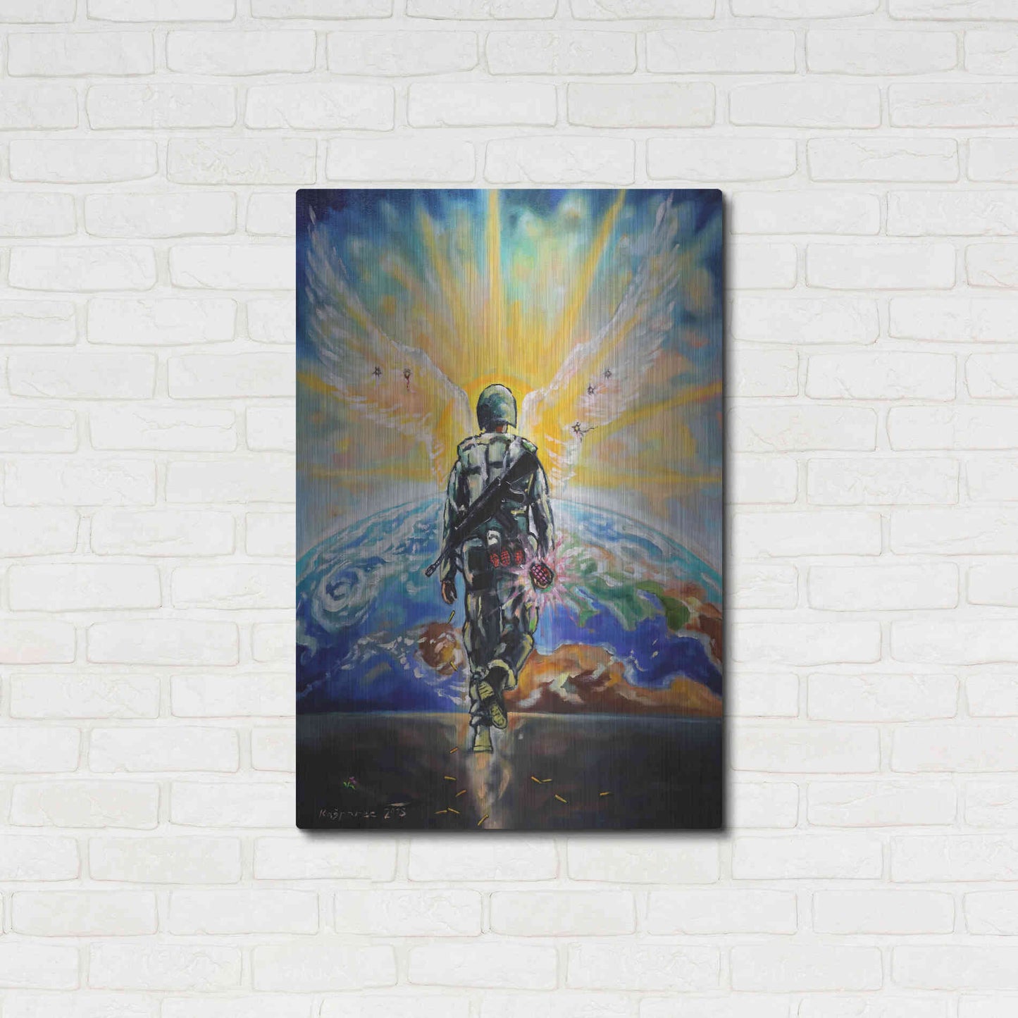 Luxe Metal Art 'Love Grenade' by Jan Kasparec, Metal Wall Art,24x36