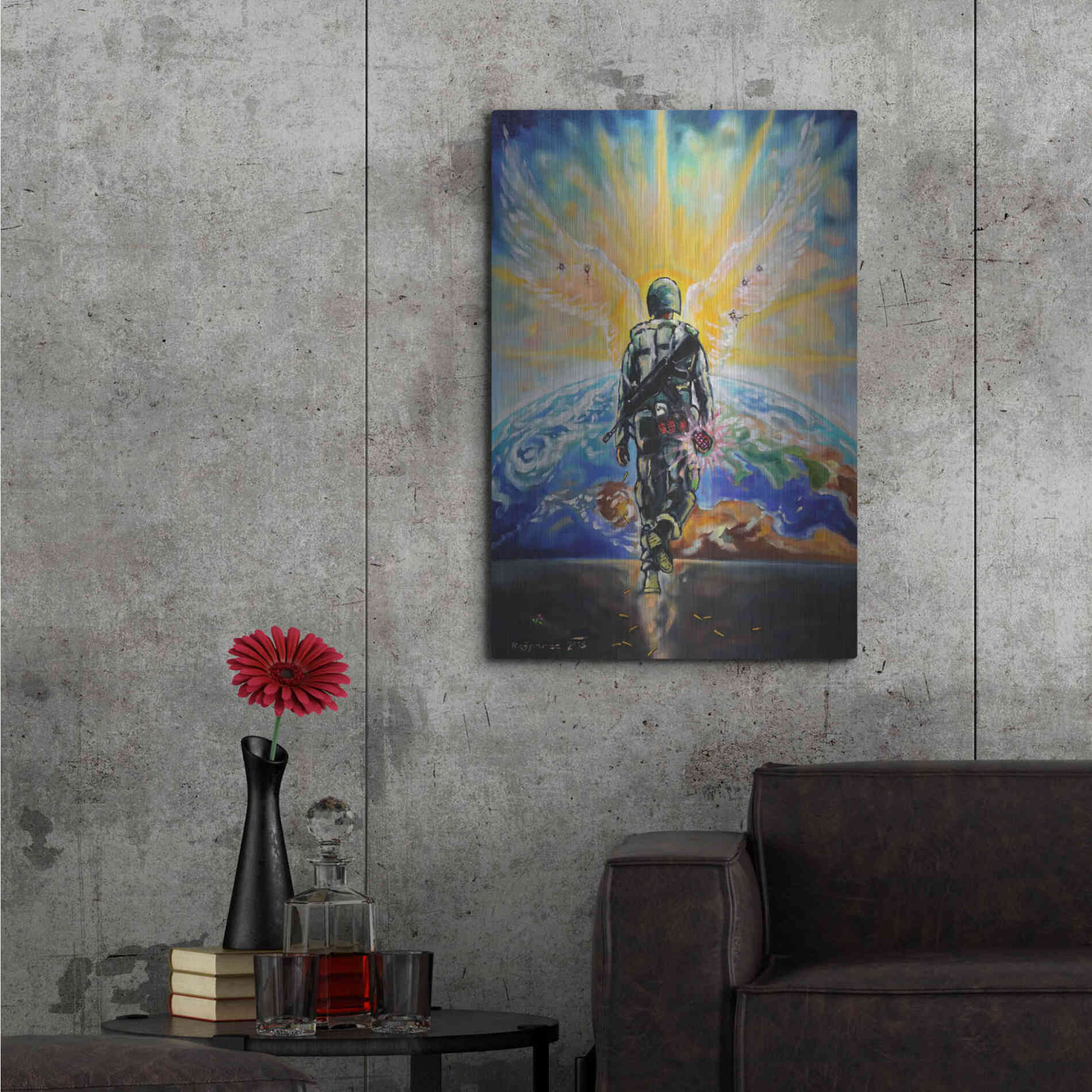 Luxe Metal Art 'Love Grenade' by Jan Kasparec, Metal Wall Art,24x36