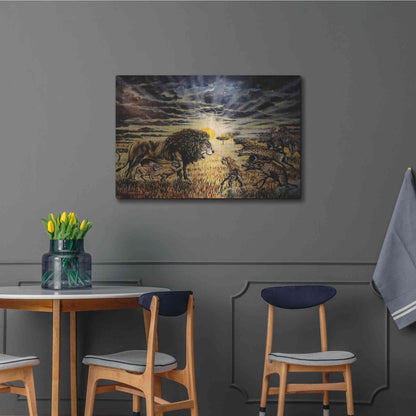 Luxe Metal Art 'Lion Hyenas' by Jan Kasparec, Metal Wall Art,36x24