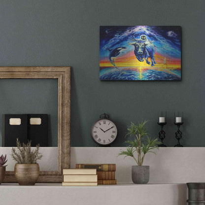 Luxe Metal Art 'Halo Bull' by Jan Kasparec, Metal Wall Art,16x12