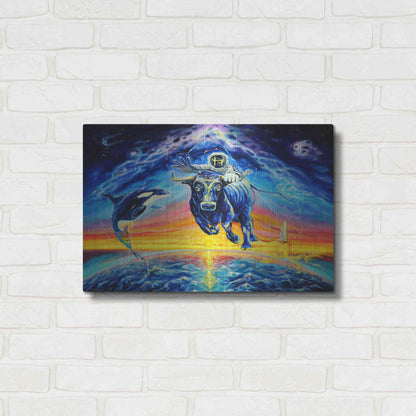 Luxe Metal Art 'Halo Bull' by Jan Kasparec, Metal Wall Art,24x16