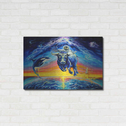 Luxe Metal Art 'Halo Bull' by Jan Kasparec, Metal Wall Art,36x24