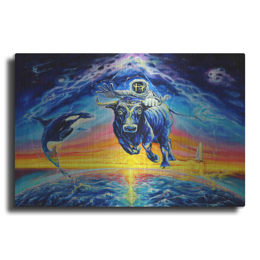 Luxe Metal Art 'Halo Bull' by Jan Kasparec, Metal Wall Art