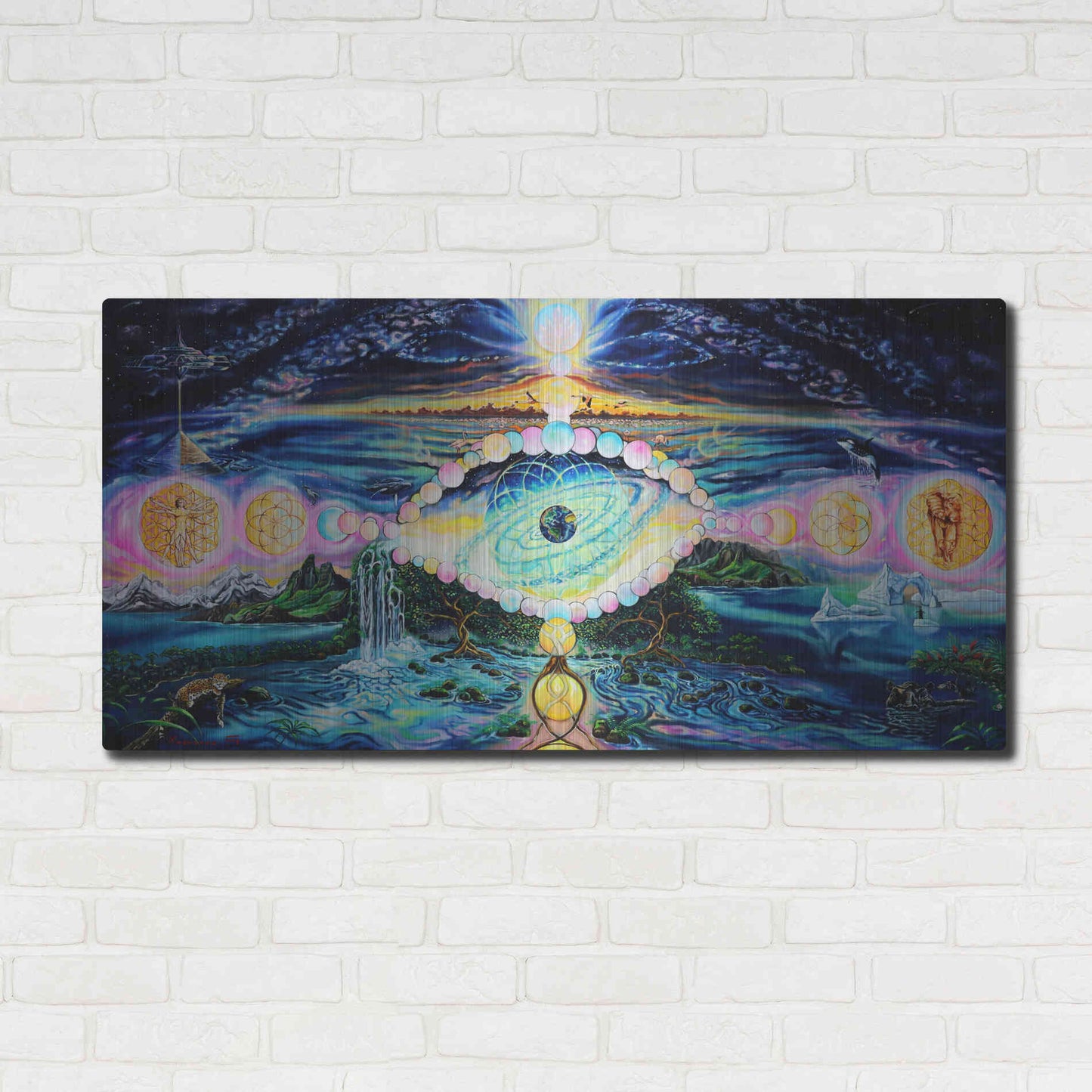 Luxe Metal Art 'God's Eye' by Jan Kasparec, Metal Wall Art,48x24