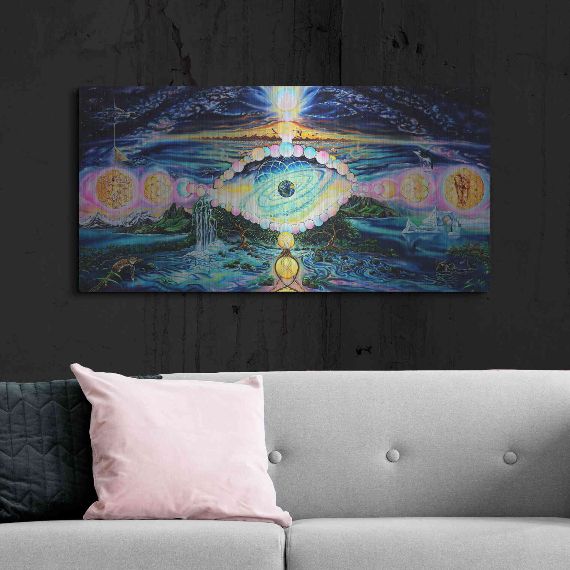 Luxe Metal Art 'God's Eye' by Jan Kasparec, Metal Wall Art,48x24