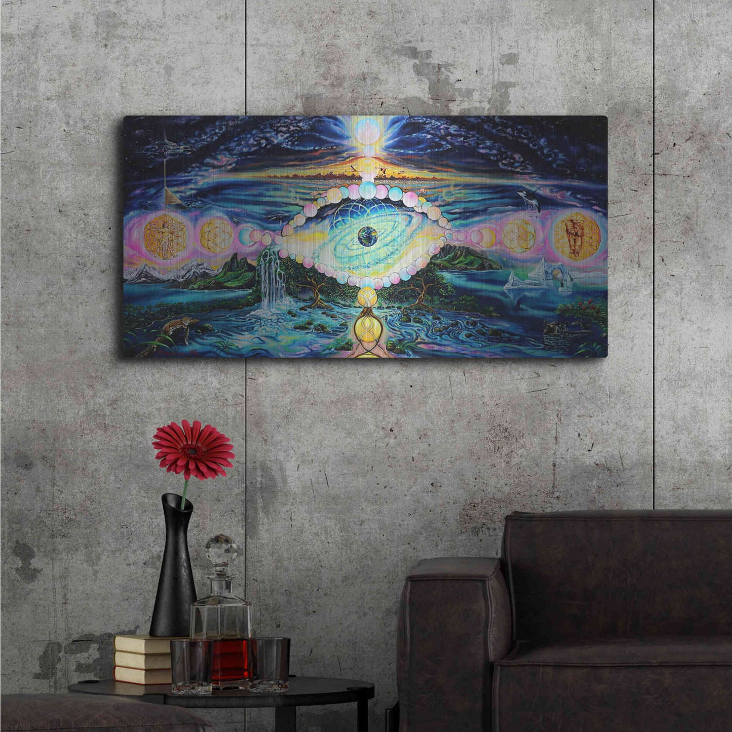 Luxe Metal Art 'God's Eye' by Jan Kasparec, Metal Wall Art,48x24