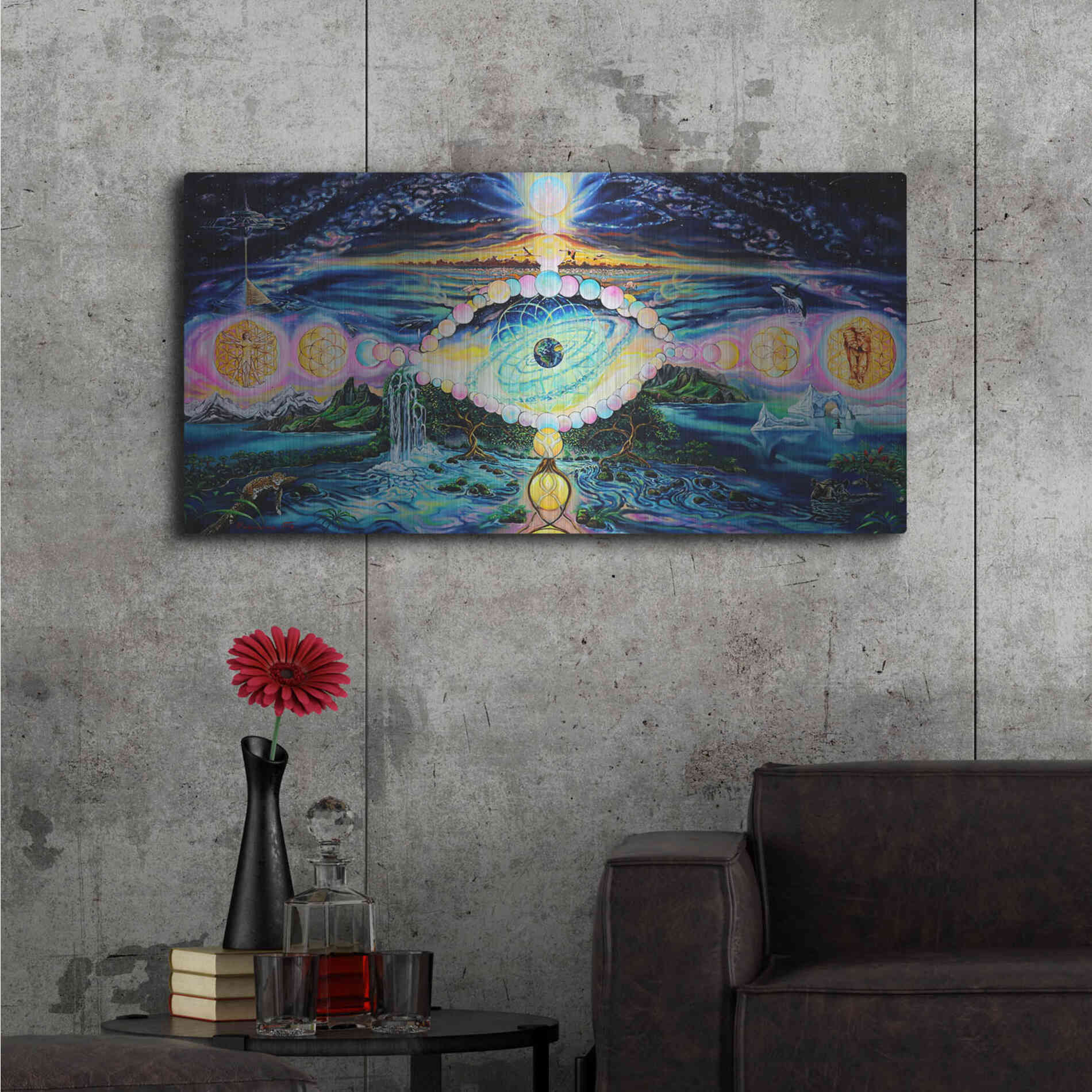 Luxe Metal Art 'God's Eye' by Jan Kasparec, Metal Wall Art,48x24