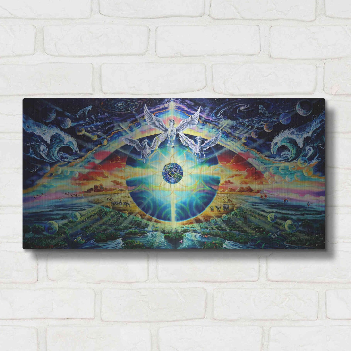 Luxe Metal Art 'God's Eye 2' by Jan Kasparec, Metal Wall Art,24x12