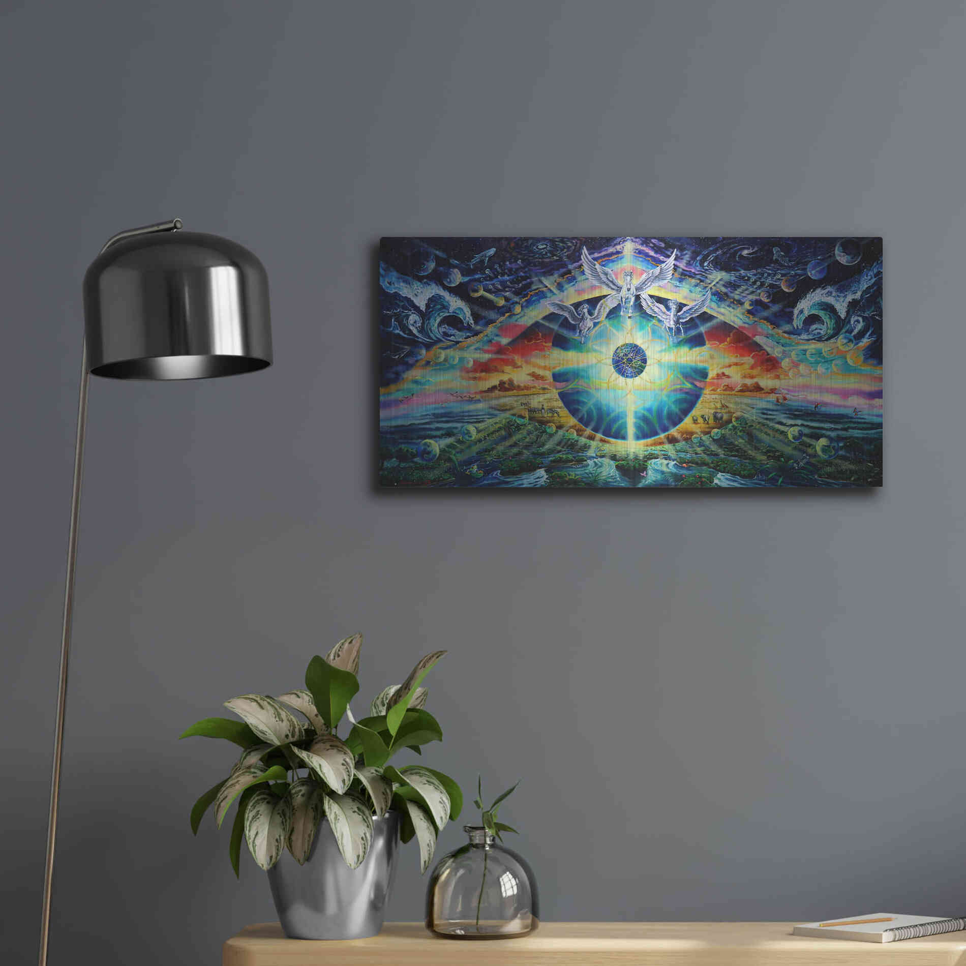 Luxe Metal Art 'God's Eye 2' by Jan Kasparec, Metal Wall Art,24x12