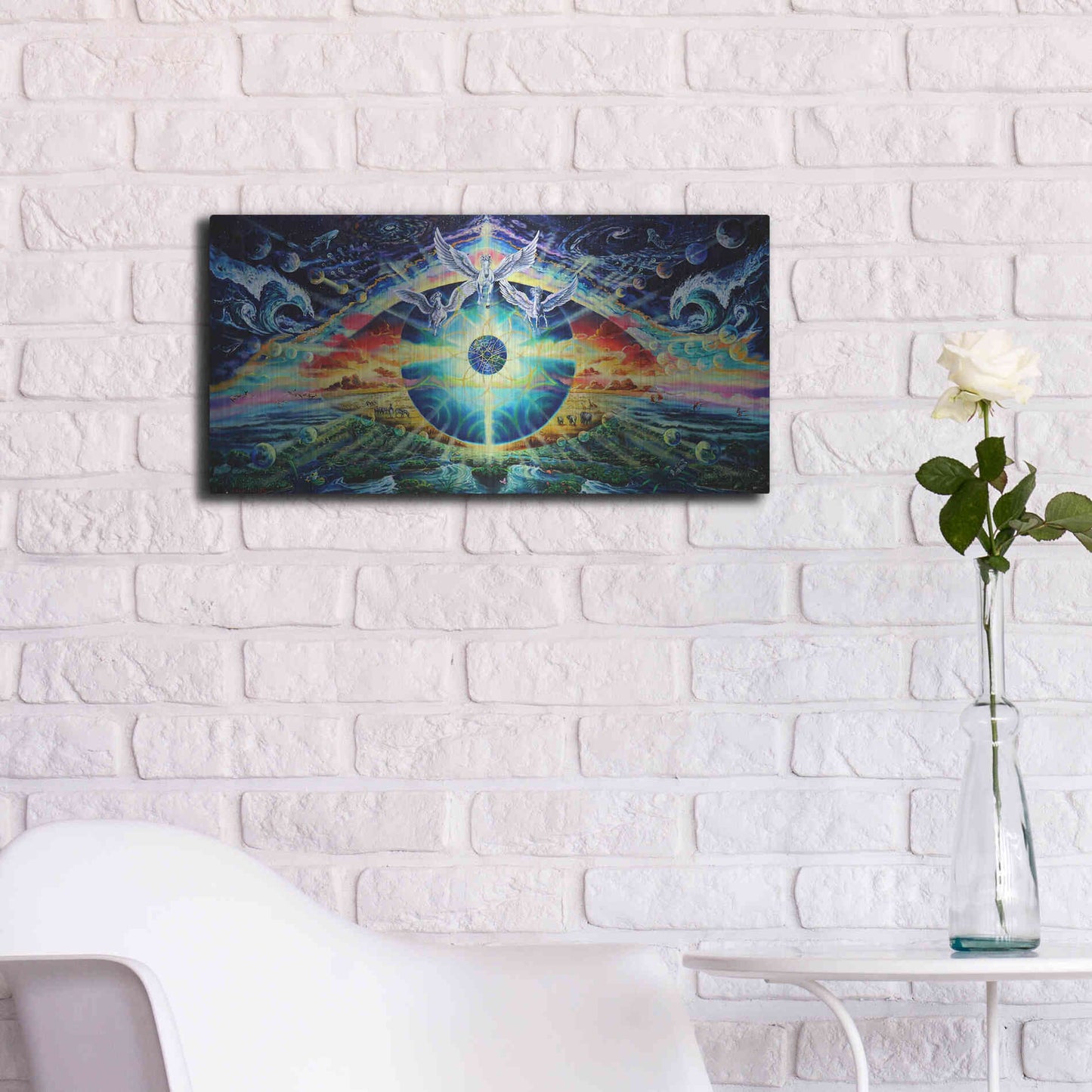 Luxe Metal Art 'God's Eye 2' by Jan Kasparec, Metal Wall Art,24x12