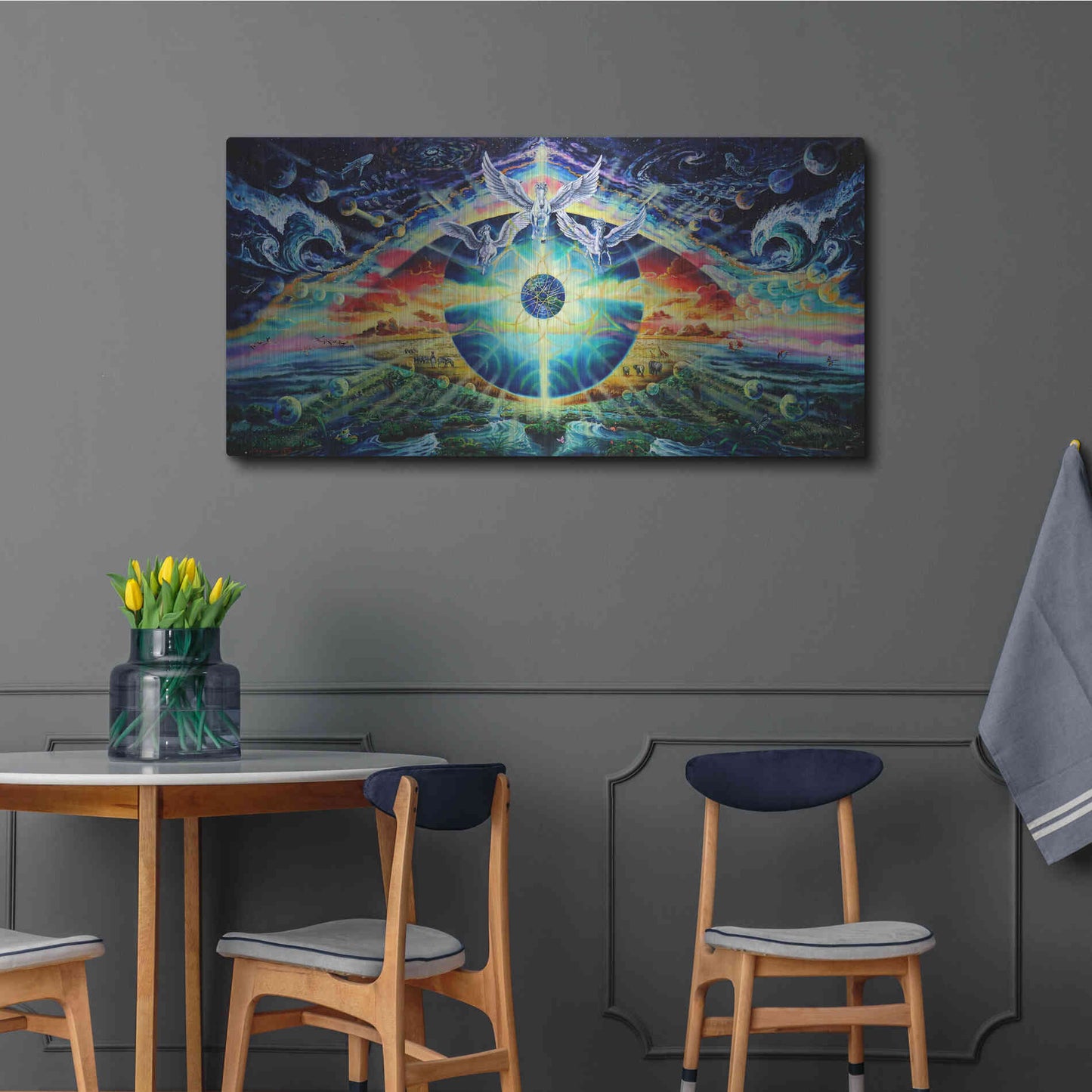 Luxe Metal Art 'God's Eye 2' by Jan Kasparec, Metal Wall Art,48x24