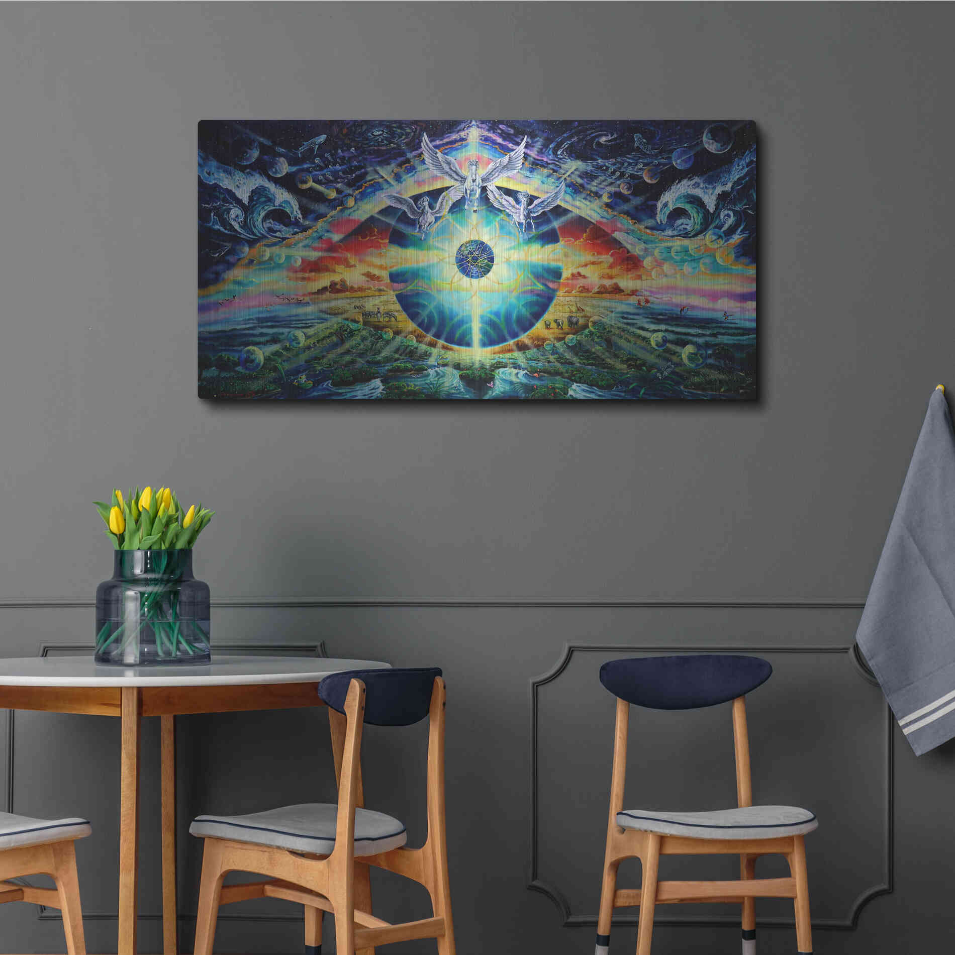 Luxe Metal Art 'God's Eye 2' by Jan Kasparec, Metal Wall Art,48x24