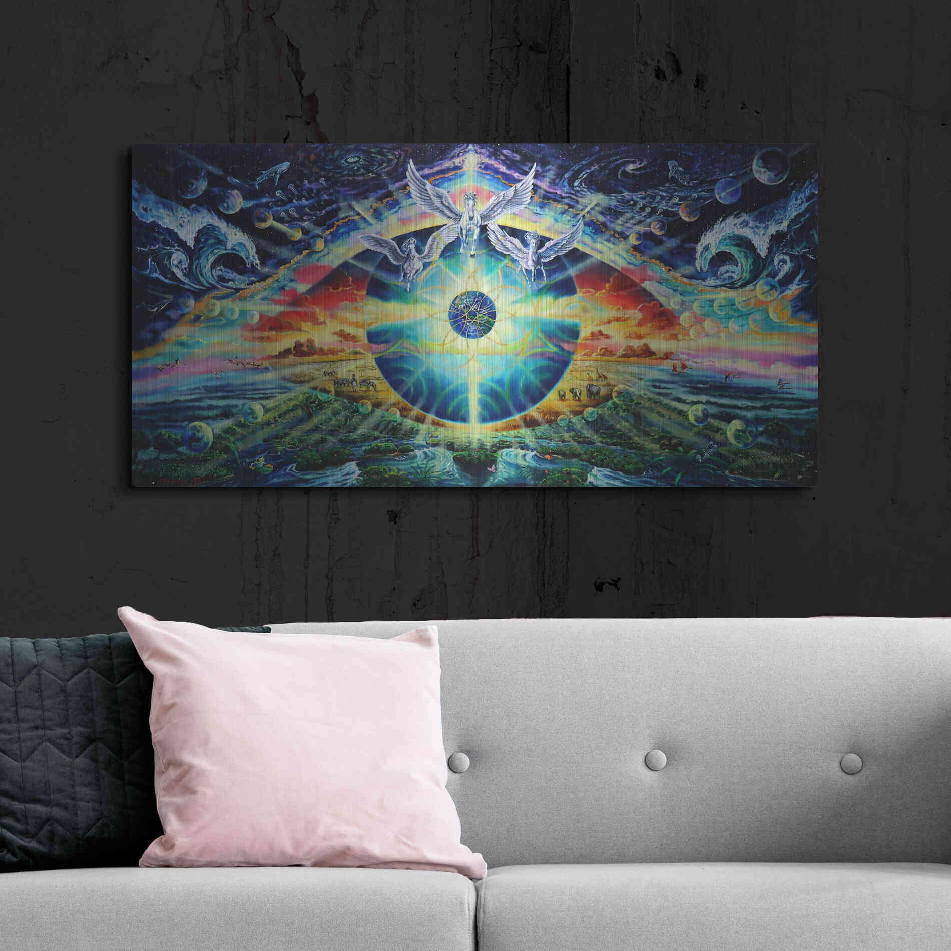 Luxe Metal Art 'God's Eye 2' by Jan Kasparec, Metal Wall Art,48x24