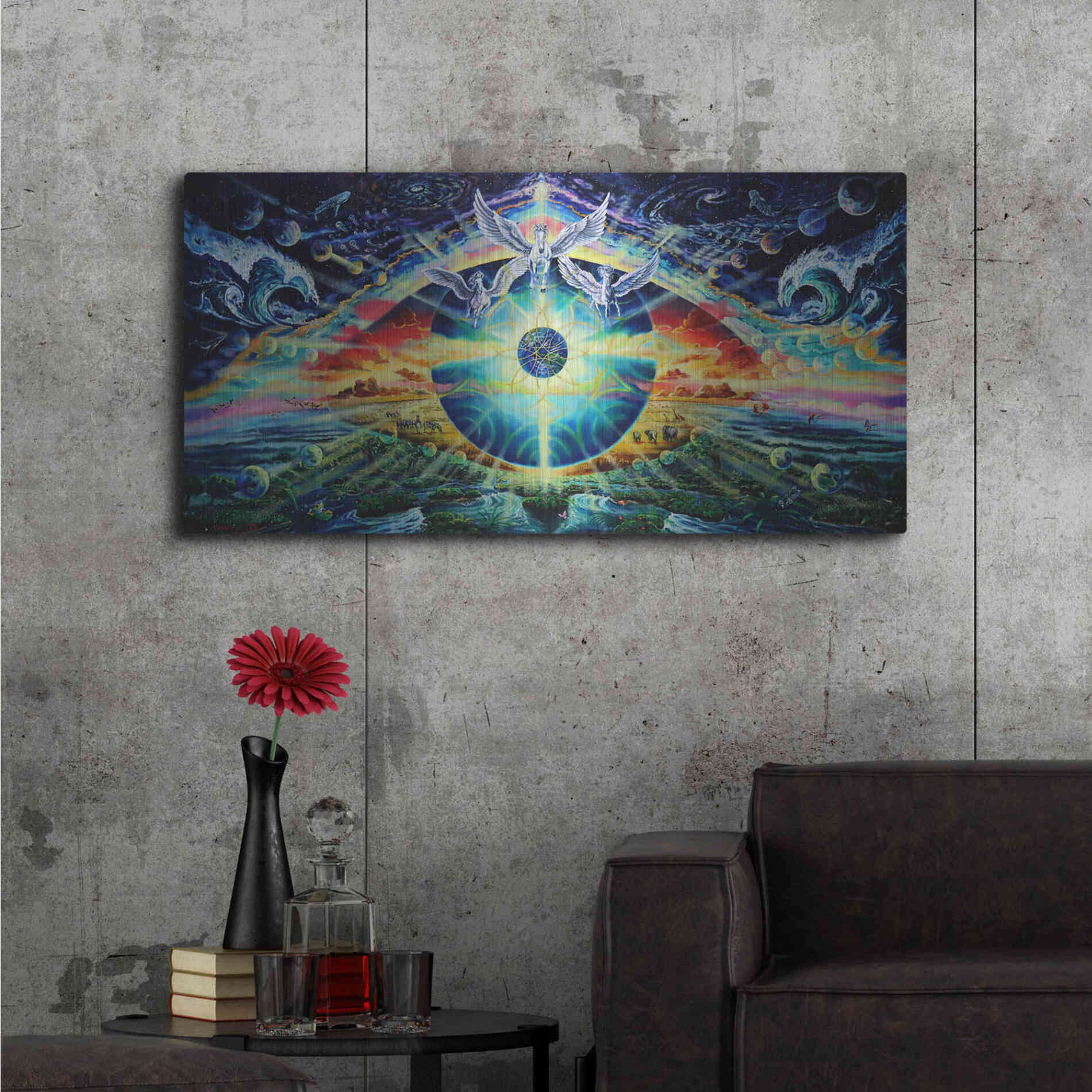 Luxe Metal Art 'God's Eye 2' by Jan Kasparec, Metal Wall Art,48x24