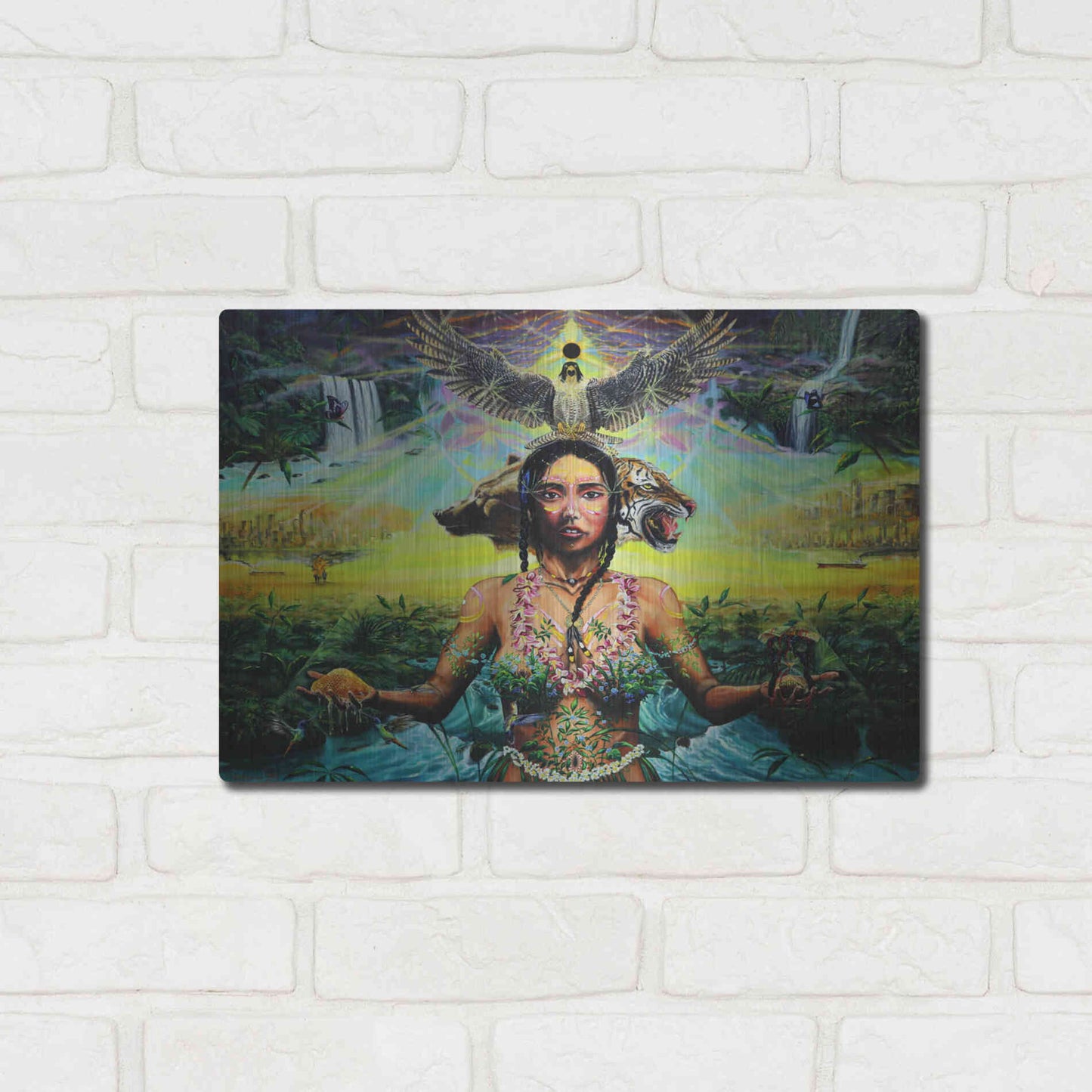 Luxe Metal Art 'Gaia Sacrifice' by Jan Kasparec, Metal Wall Art,16x12