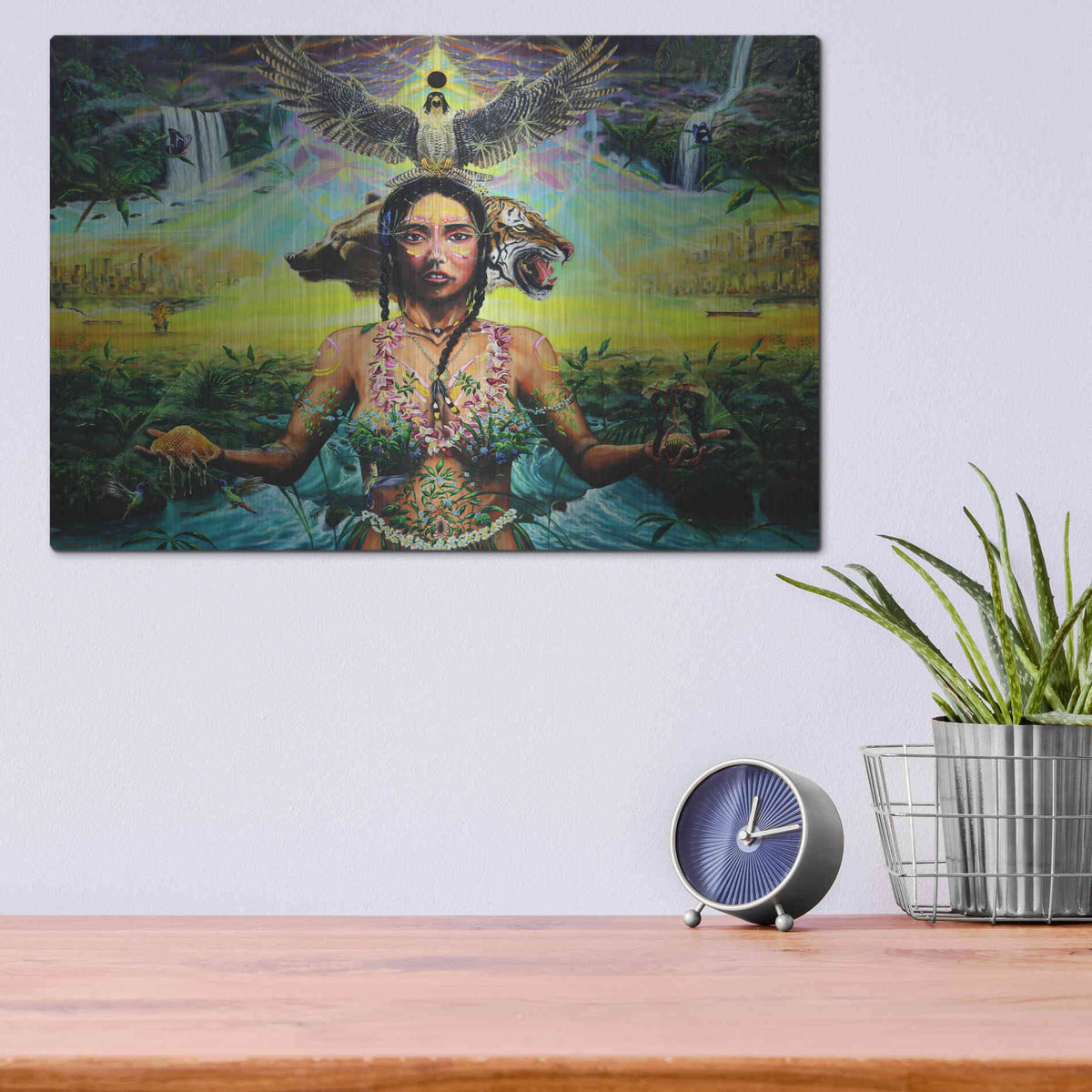 Luxe Metal Art 'Gaia Sacrifice' by Jan Kasparec, Metal Wall Art,16x12