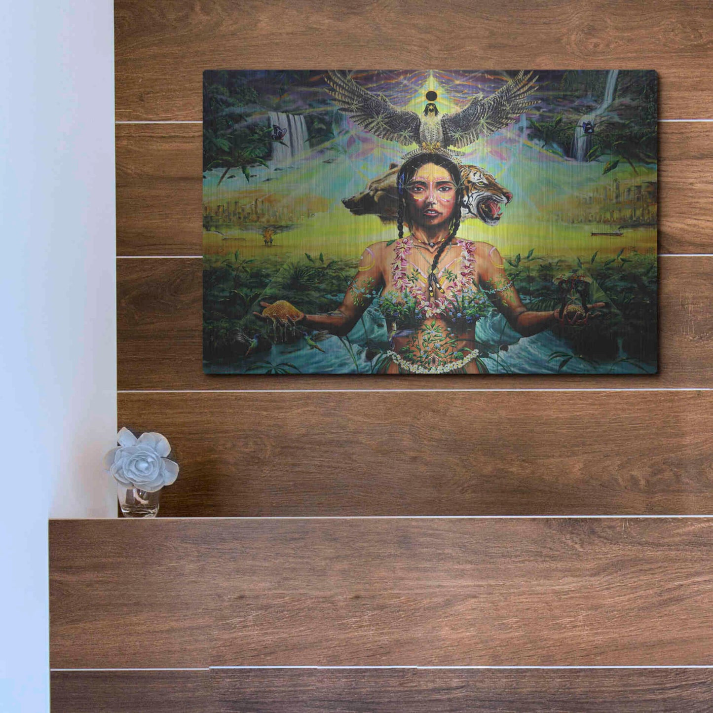 Luxe Metal Art 'Gaia Sacrifice' by Jan Kasparec, Metal Wall Art,16x12