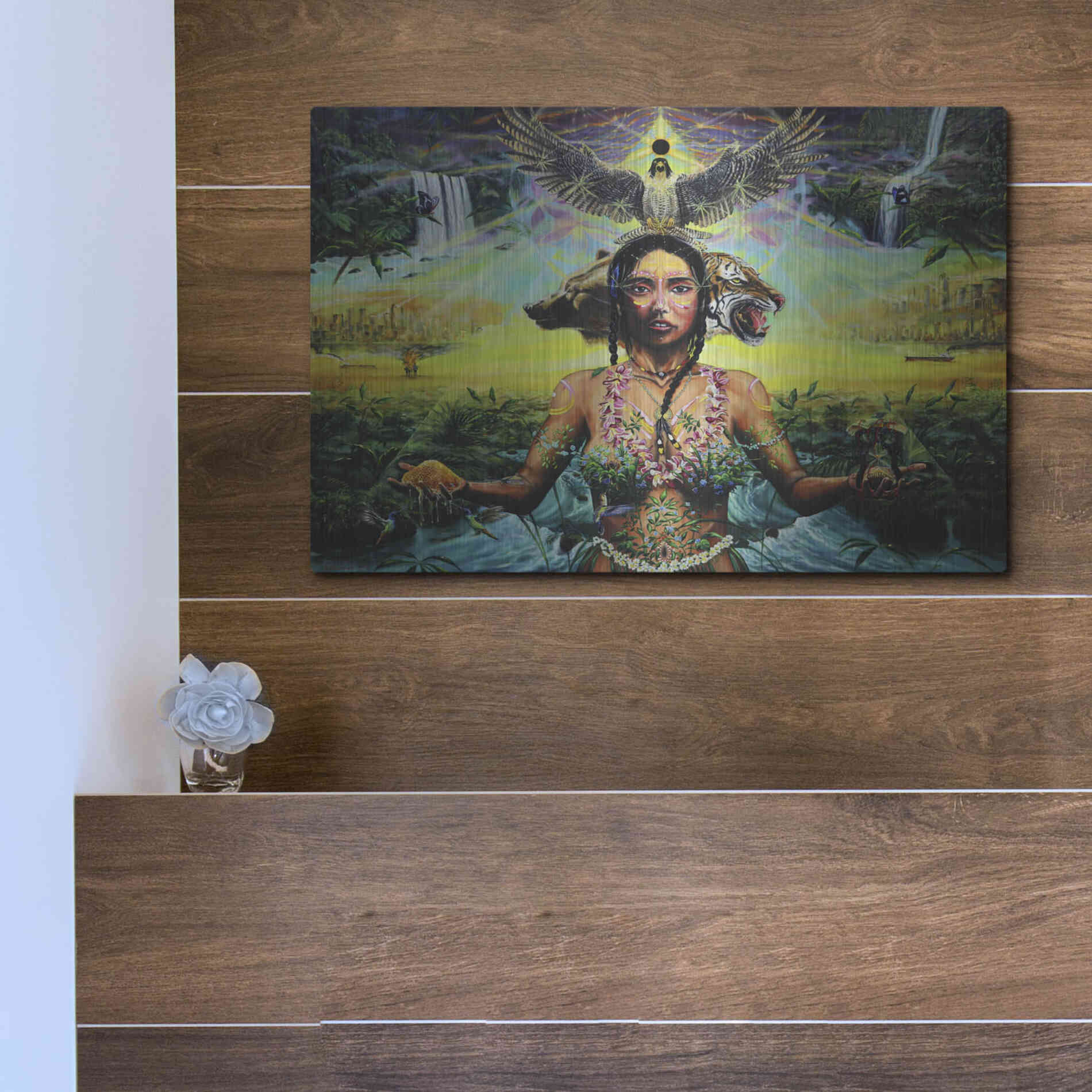 Luxe Metal Art 'Gaia Sacrifice' by Jan Kasparec, Metal Wall Art,16x12