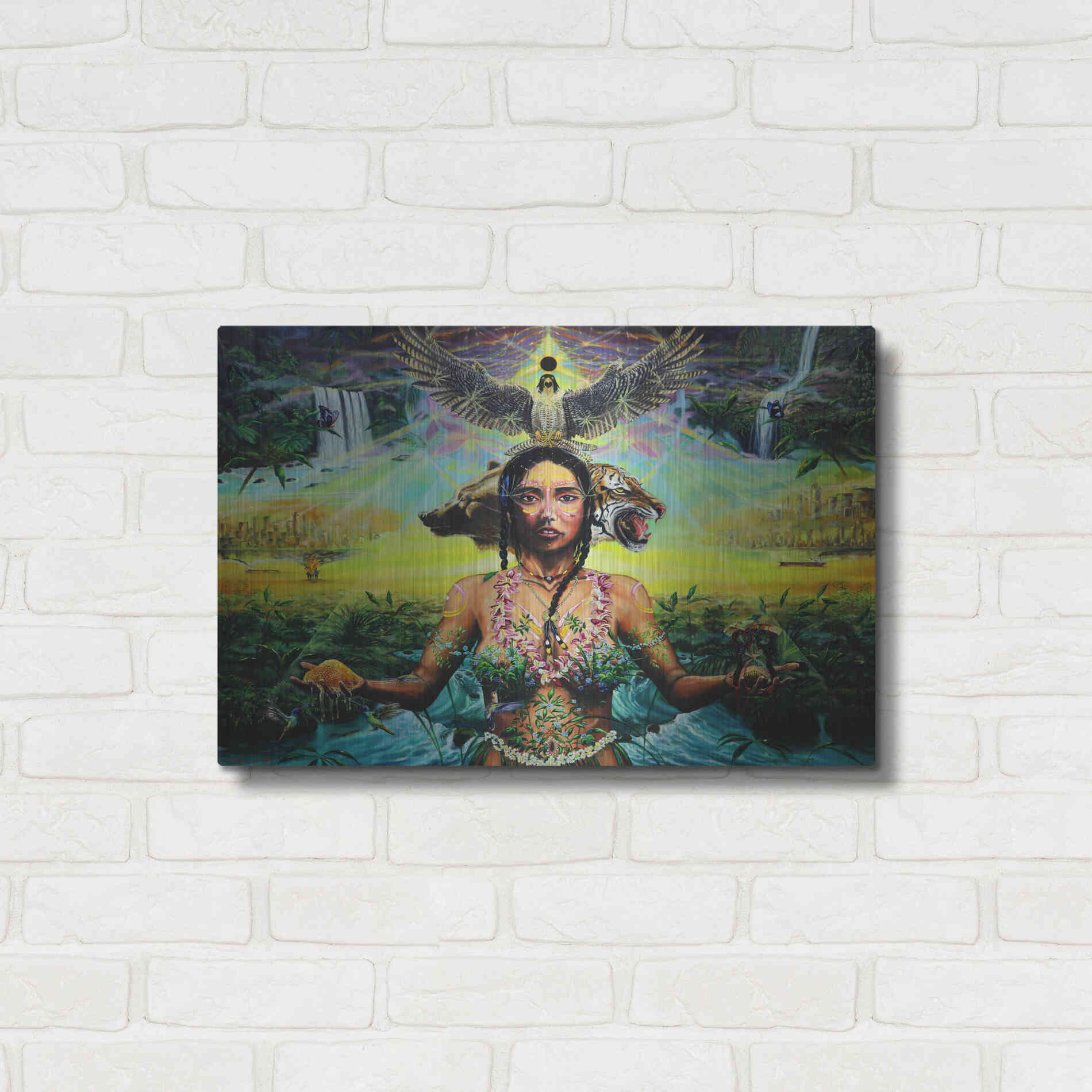 Luxe Metal Art 'Gaia Sacrifice' by Jan Kasparec, Metal Wall Art,24x16