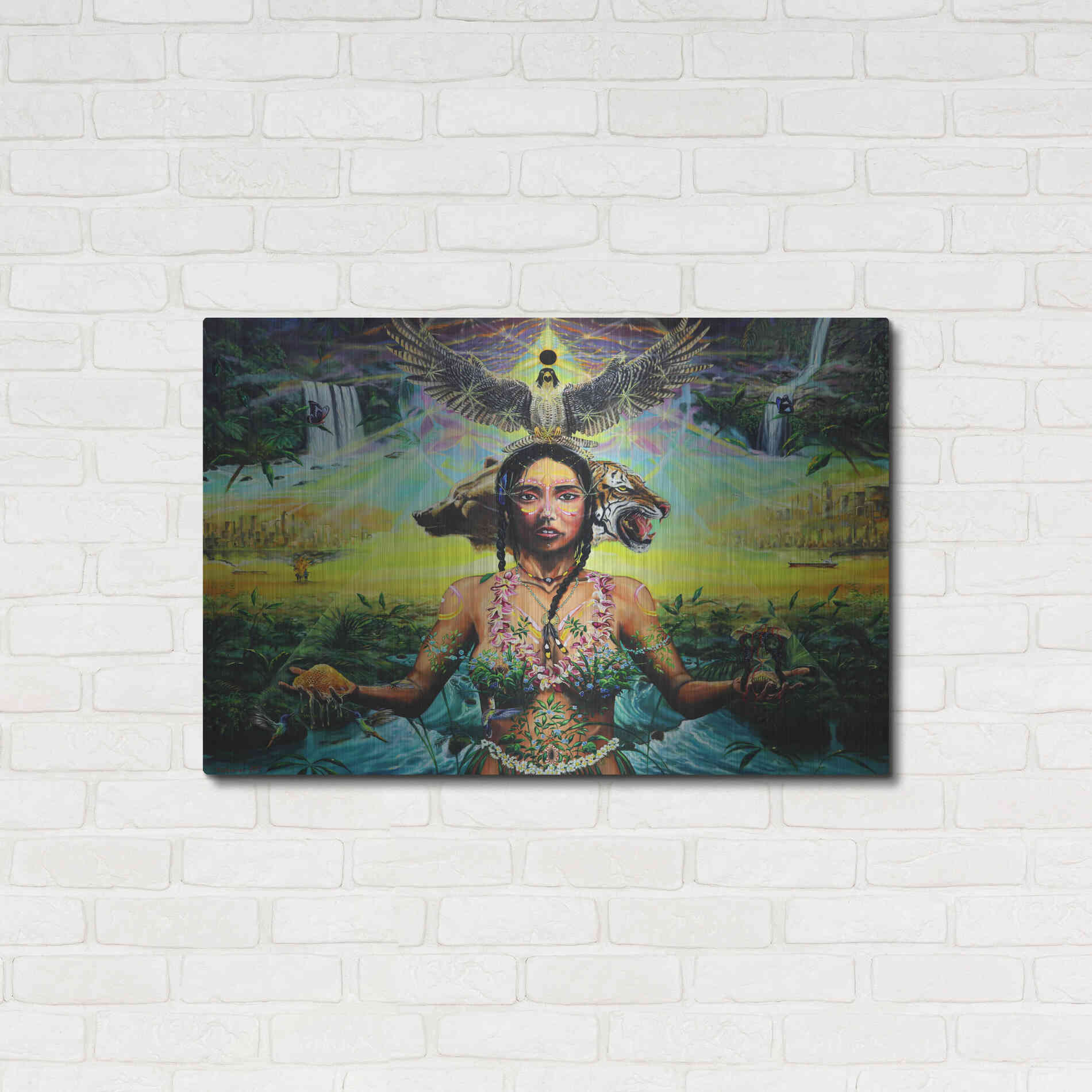 Luxe Metal Art 'Gaia Sacrifice' by Jan Kasparec, Metal Wall Art,36x24