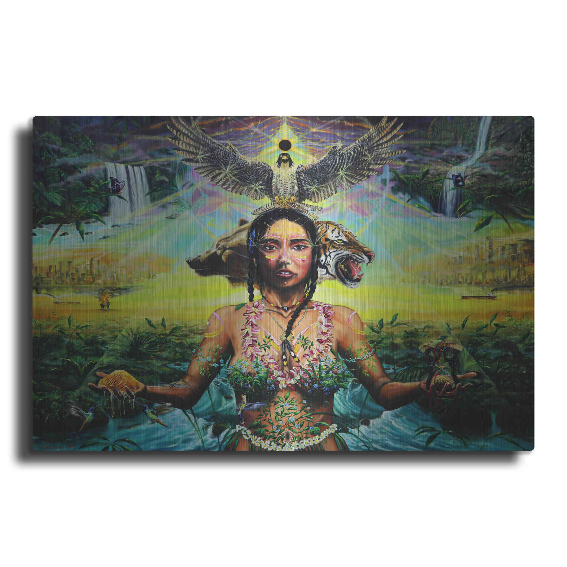 Luxe Metal Art 'Gaia Sacrifice' by Jan Kasparec, Metal Wall Art