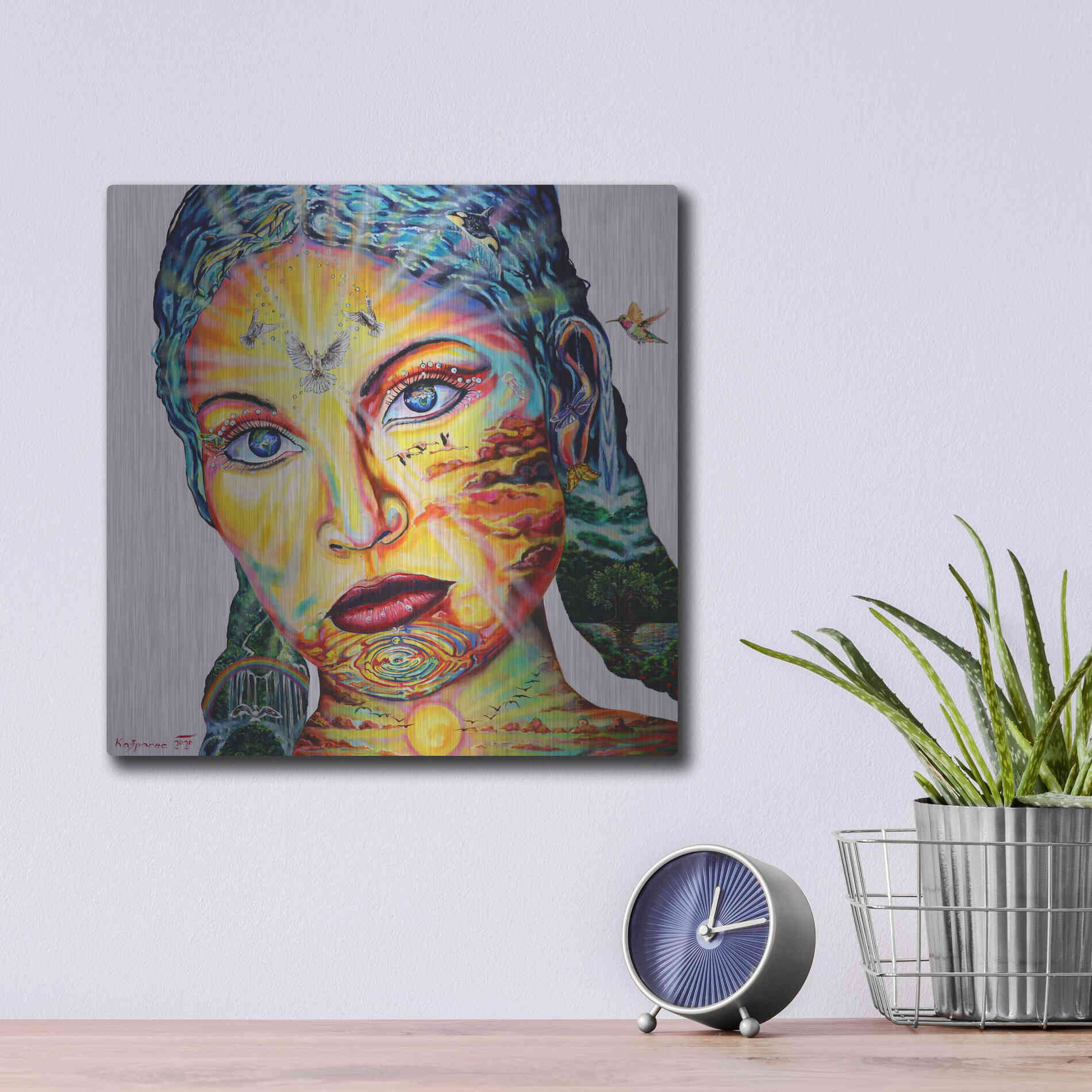 Luxe Metal Art 'Gaia I' by Jan Kasparec, Metal Wall Art,12x12