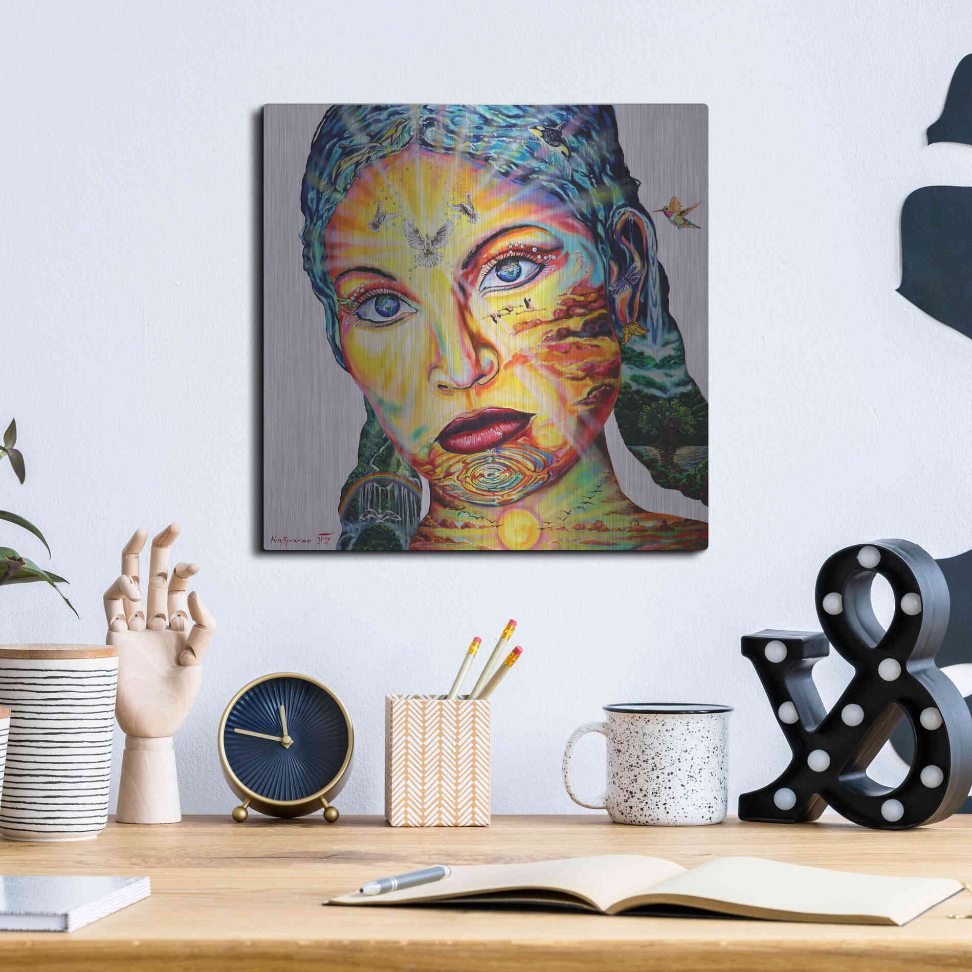 Luxe Metal Art 'Gaia I' by Jan Kasparec, Metal Wall Art,12x12