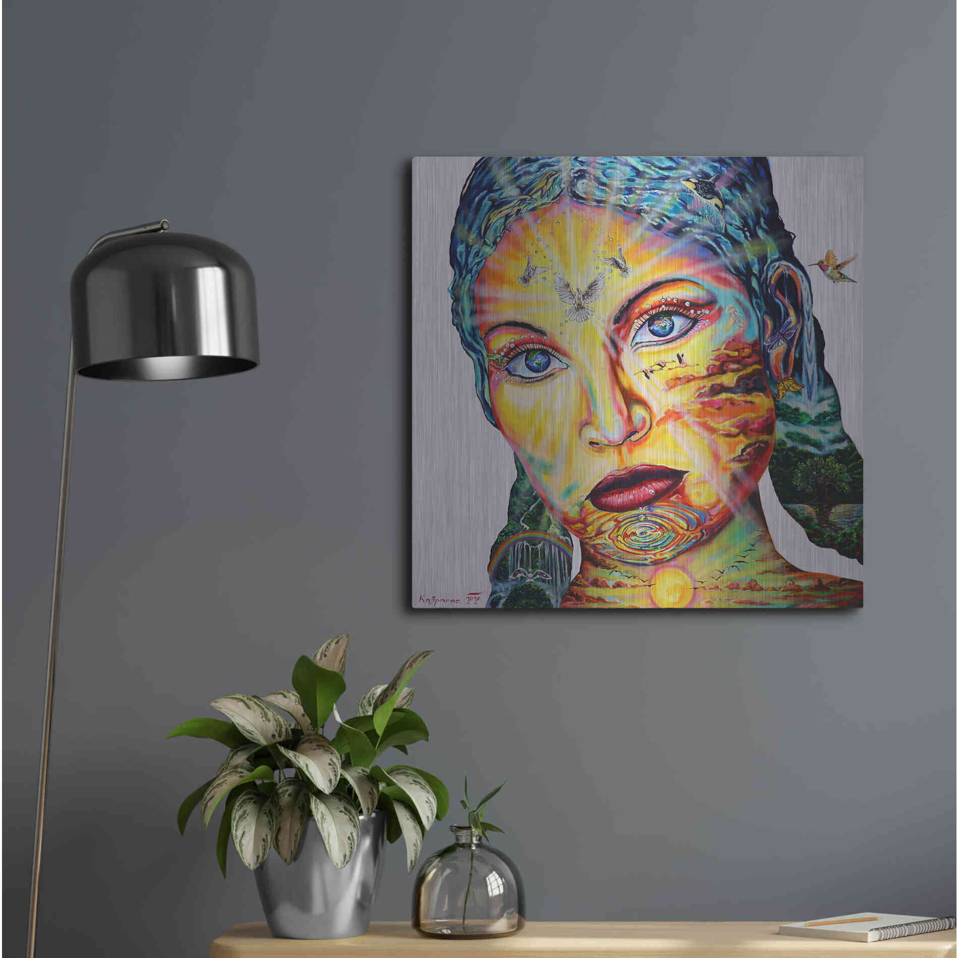 Luxe Metal Art 'Gaia I' by Jan Kasparec, Metal Wall Art,24x24