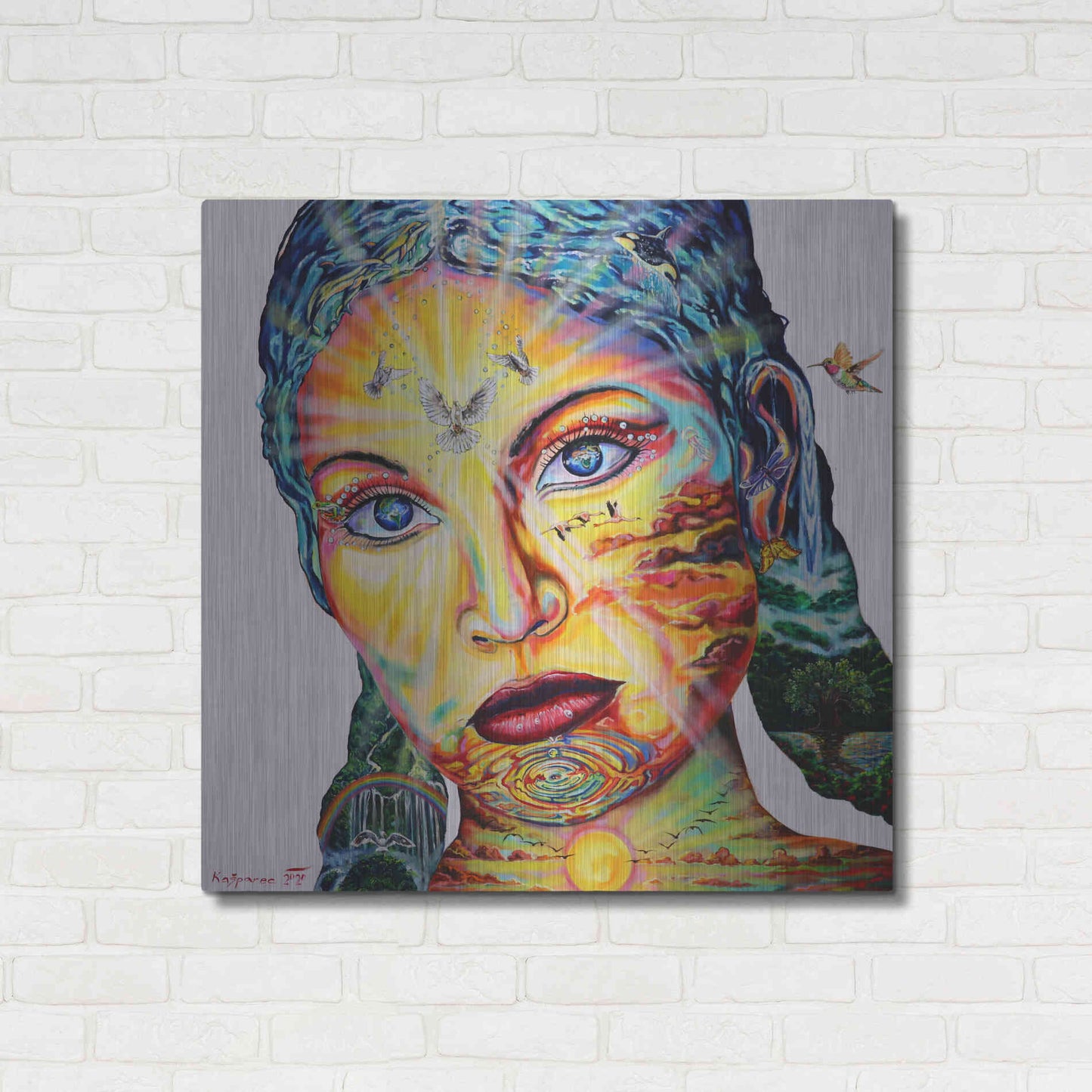 Luxe Metal Art 'Gaia I' by Jan Kasparec, Metal Wall Art,36x36
