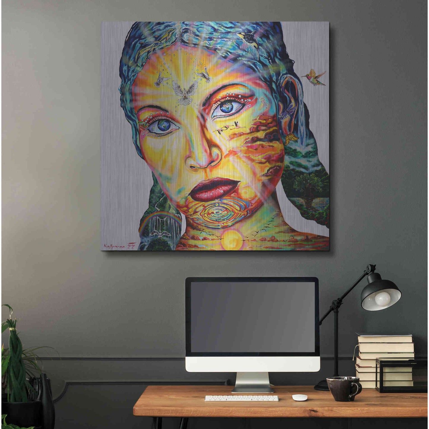 Luxe Metal Art 'Gaia I' by Jan Kasparec, Metal Wall Art,36x36