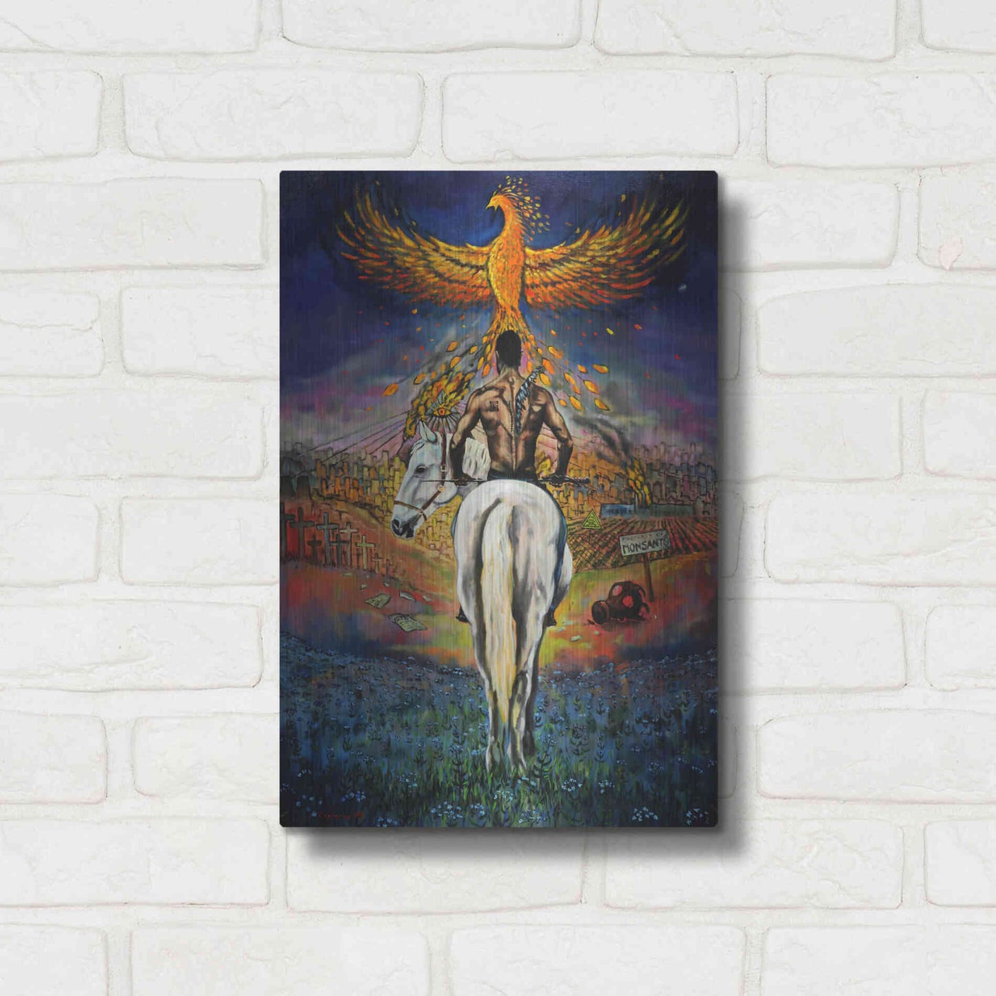 Luxe Metal Art 'Fallen Angel' by Jan Kasparec, Metal Wall Art,12x16