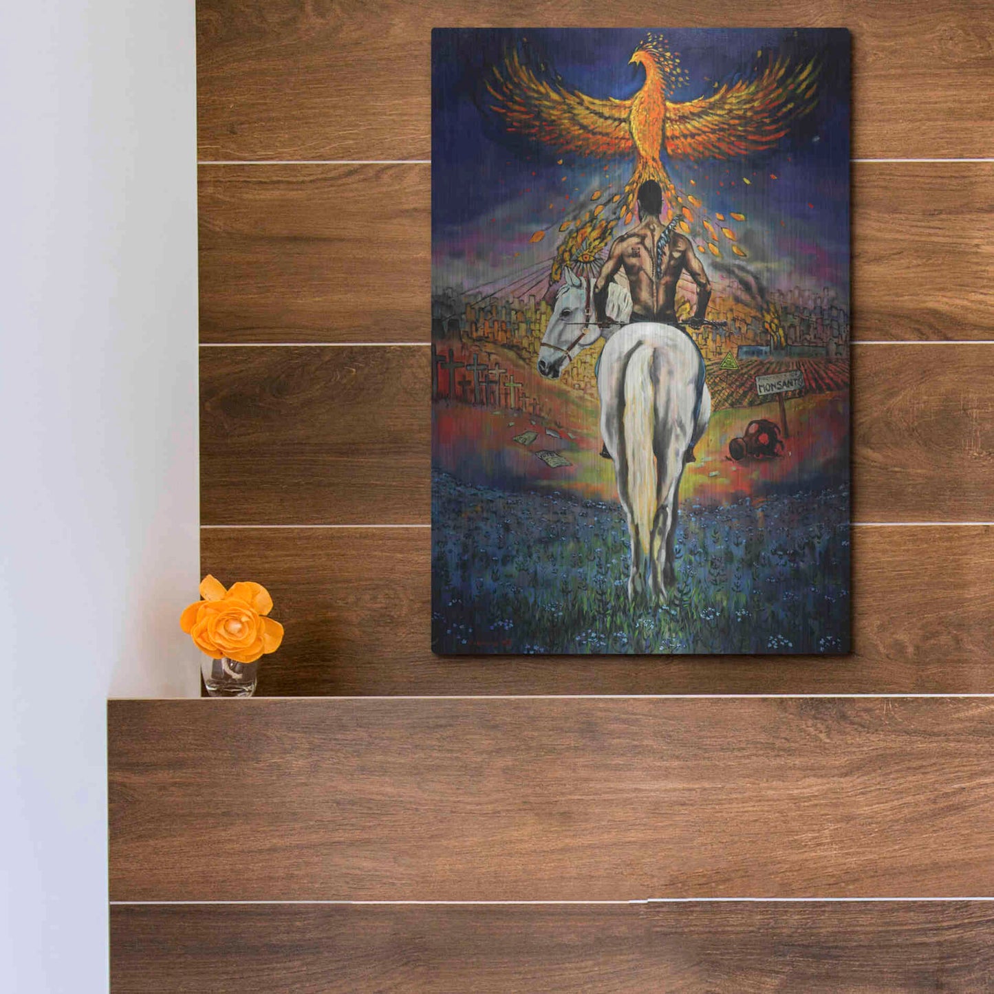 Luxe Metal Art 'Fallen Angel' by Jan Kasparec, Metal Wall Art,12x16