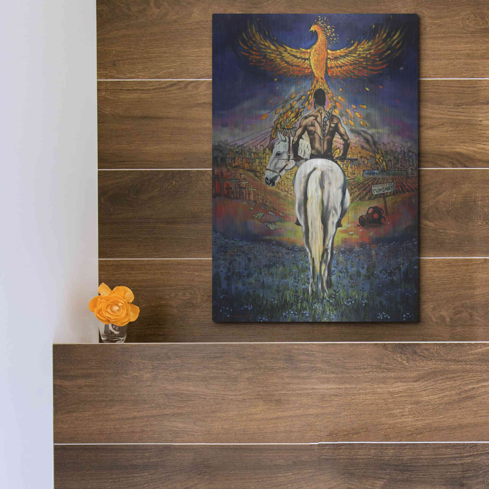 Luxe Metal Art 'Fallen Angel' by Jan Kasparec, Metal Wall Art,12x16