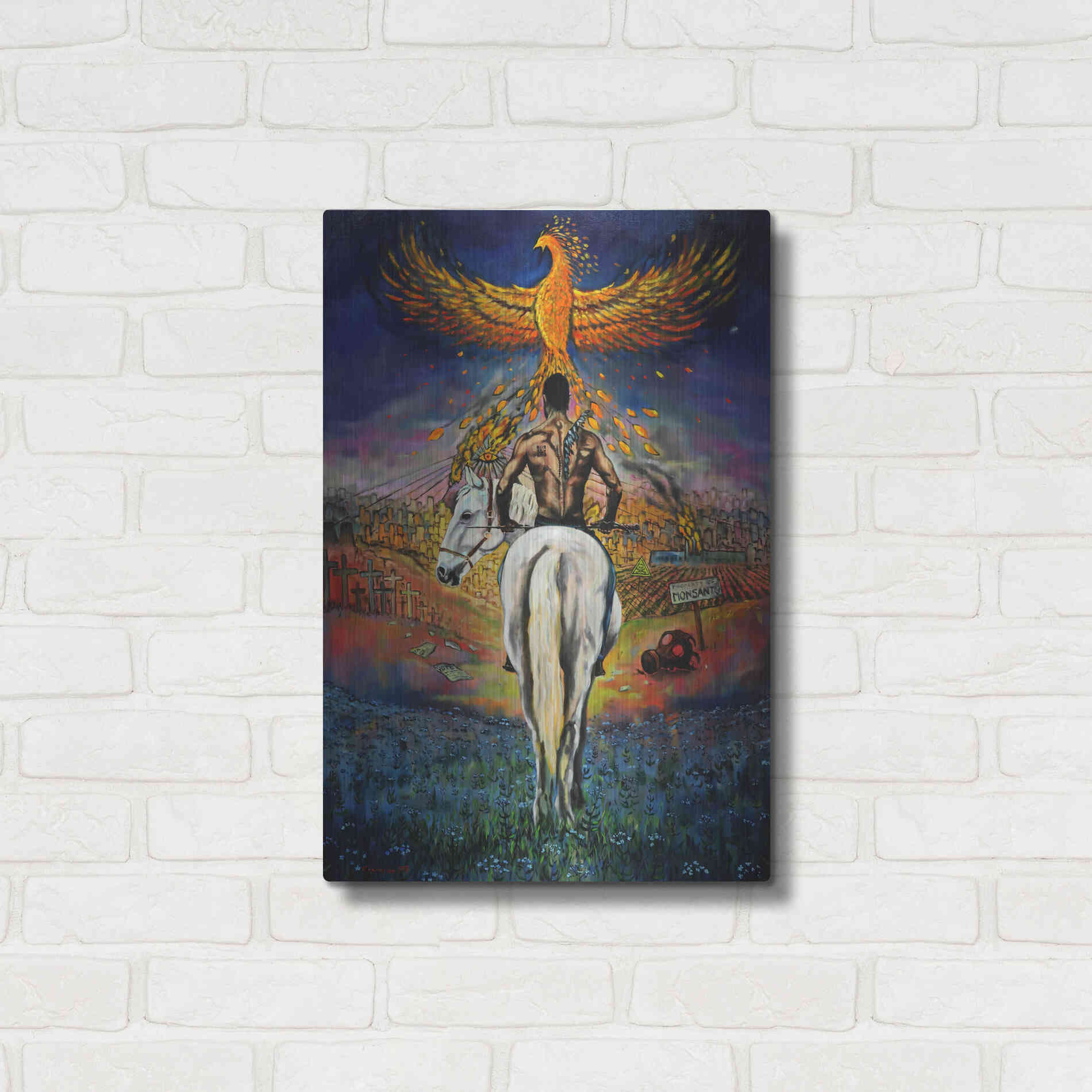 Luxe Metal Art 'Fallen Angel' by Jan Kasparec, Metal Wall Art,16x24