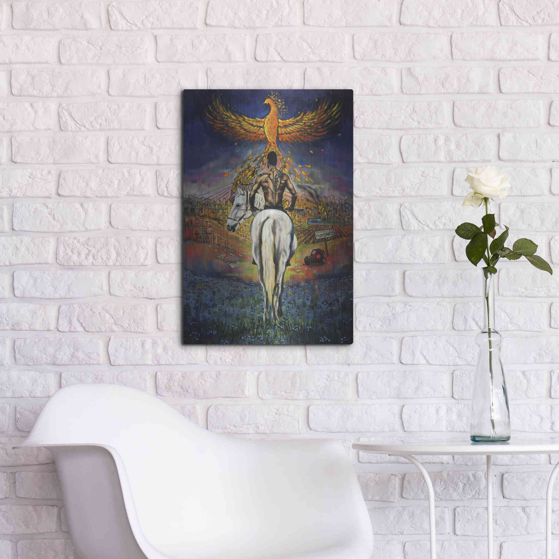 Luxe Metal Art 'Fallen Angel' by Jan Kasparec, Metal Wall Art,16x24