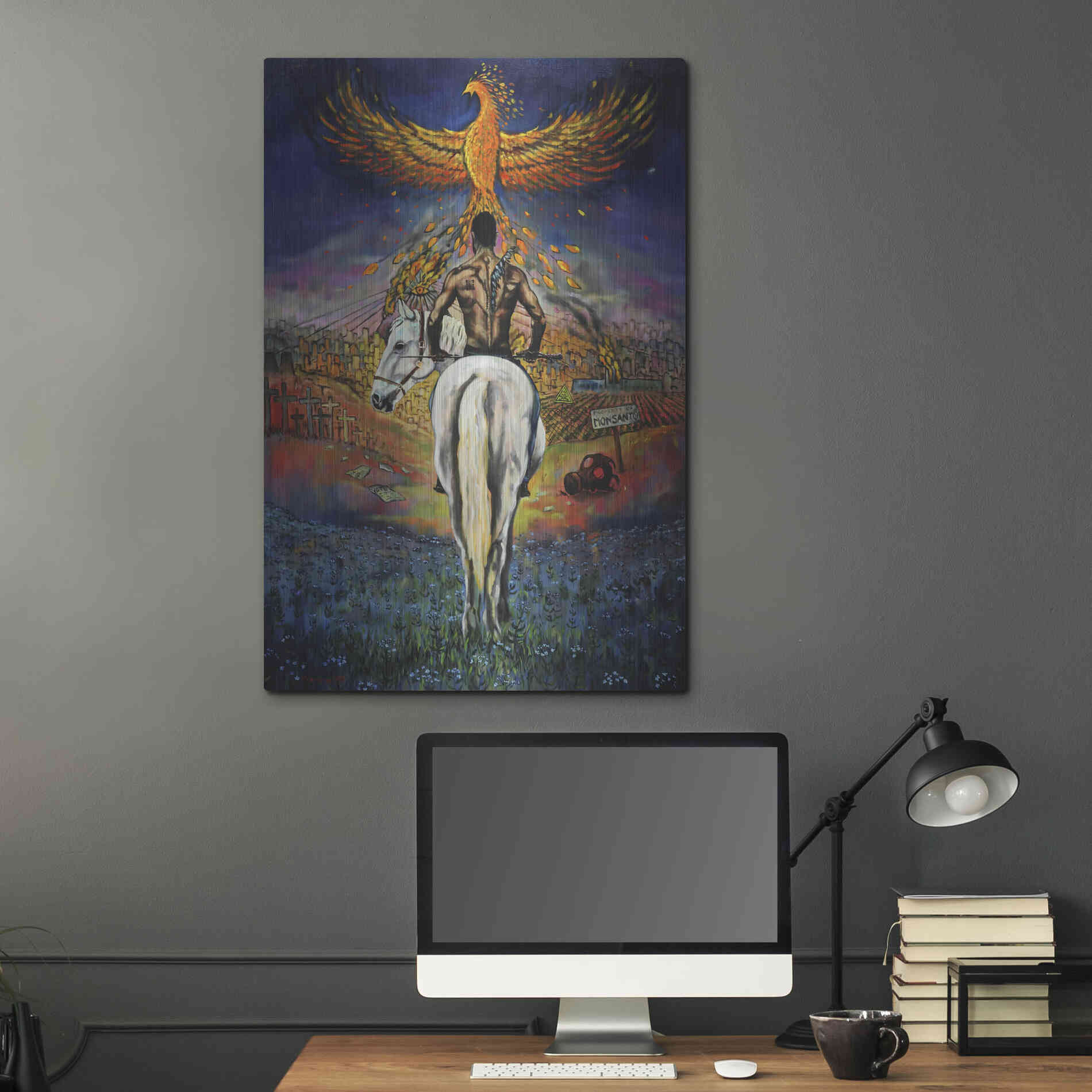 Luxe Metal Art 'Fallen Angel' by Jan Kasparec, Metal Wall Art,24x36