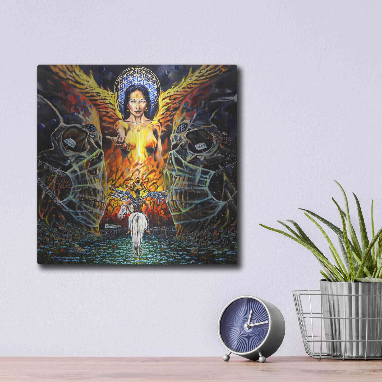 Luxe Metal Art 'Fallen Angel 'by Jan Kasparec, Metal Wall Art,12x12