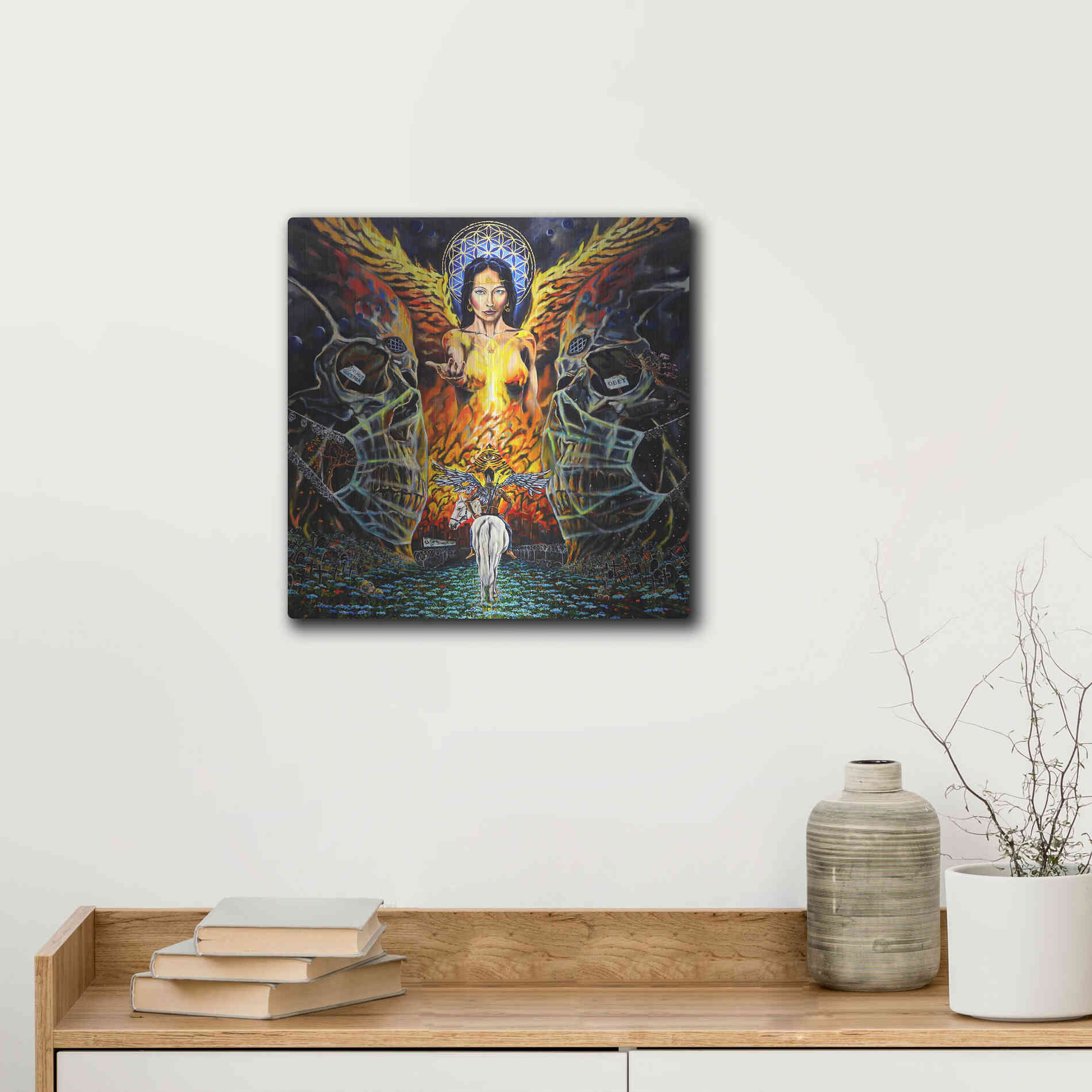 Luxe Metal Art 'Fallen Angel 'by Jan Kasparec, Metal Wall Art,12x12