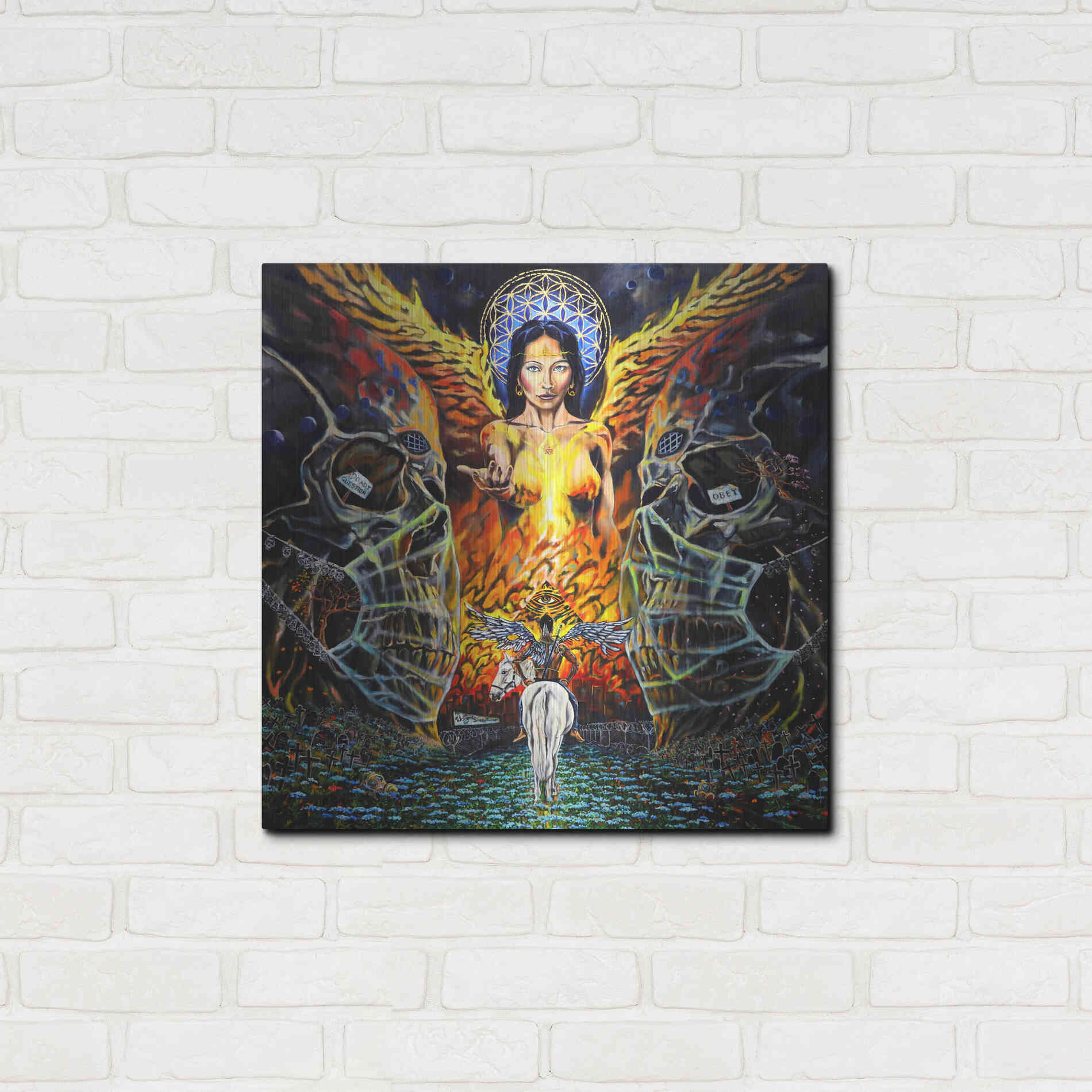 Luxe Metal Art 'Fallen Angel 'by Jan Kasparec, Metal Wall Art,24x24