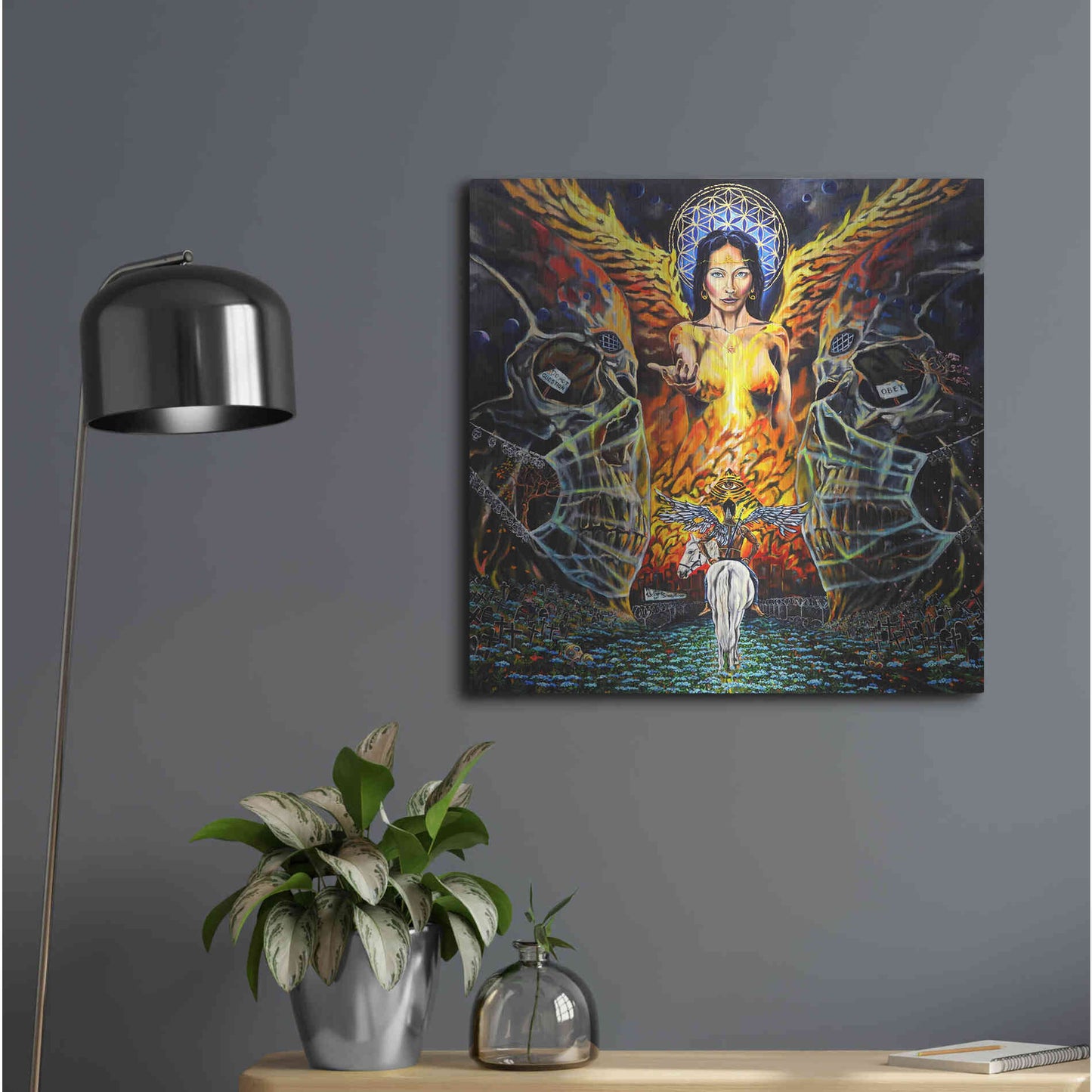 Luxe Metal Art 'Fallen Angel 'by Jan Kasparec, Metal Wall Art,24x24